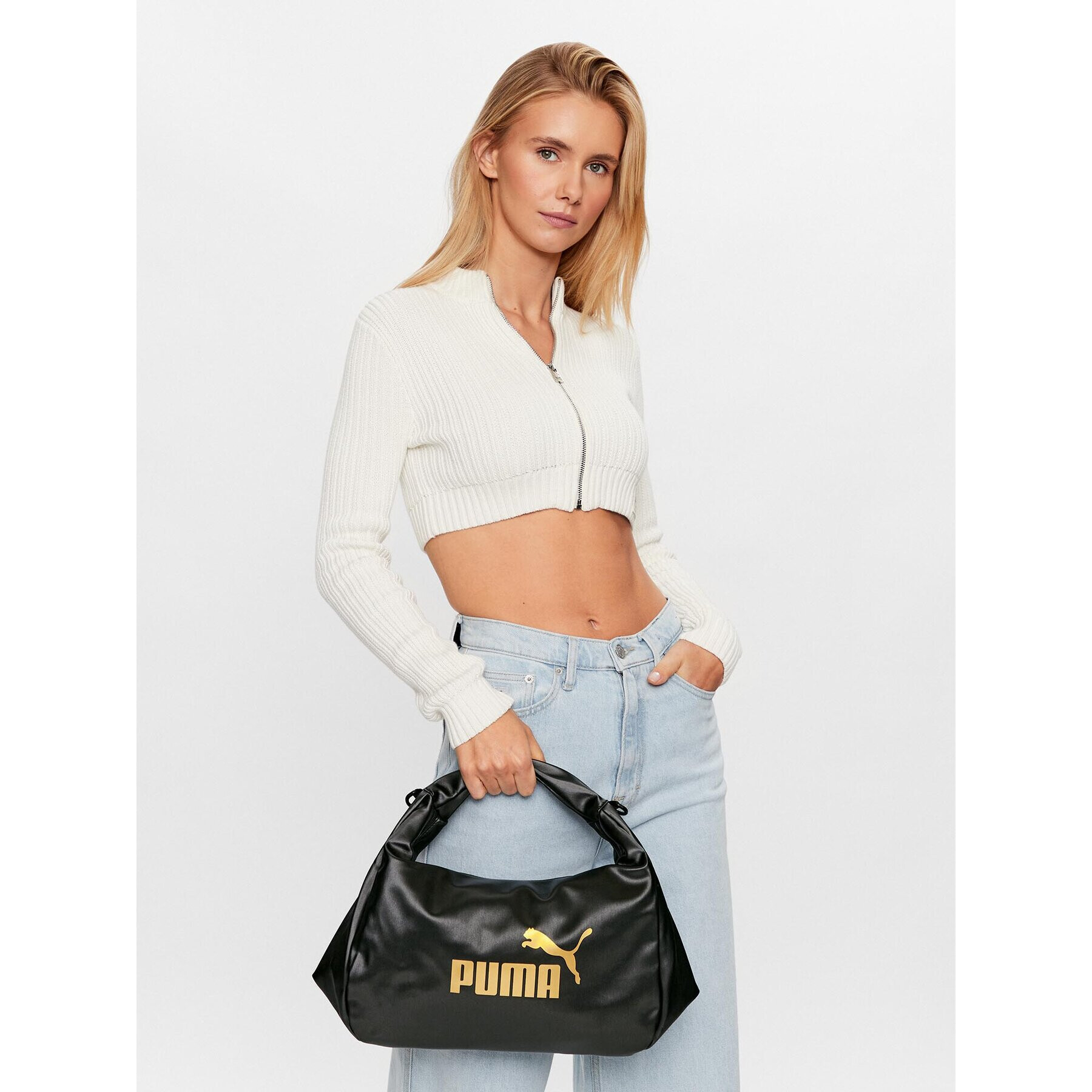 Puma Дамска чанта Core Up Hobo 079480 01 Черен - Pepit.bg