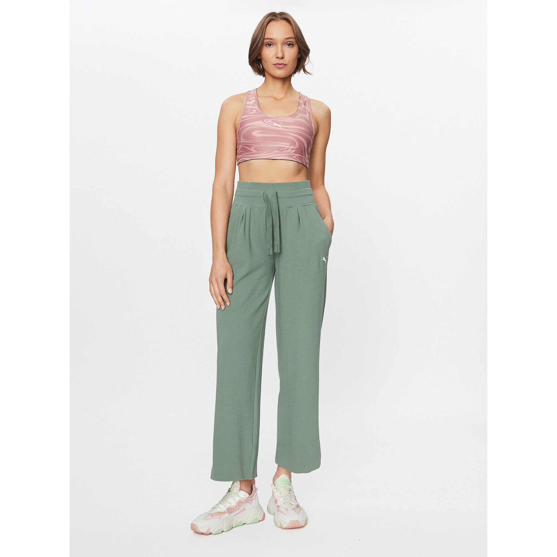 Puma Долнище анцуг Her 676007 Зелен Relaxed Fit - Pepit.bg