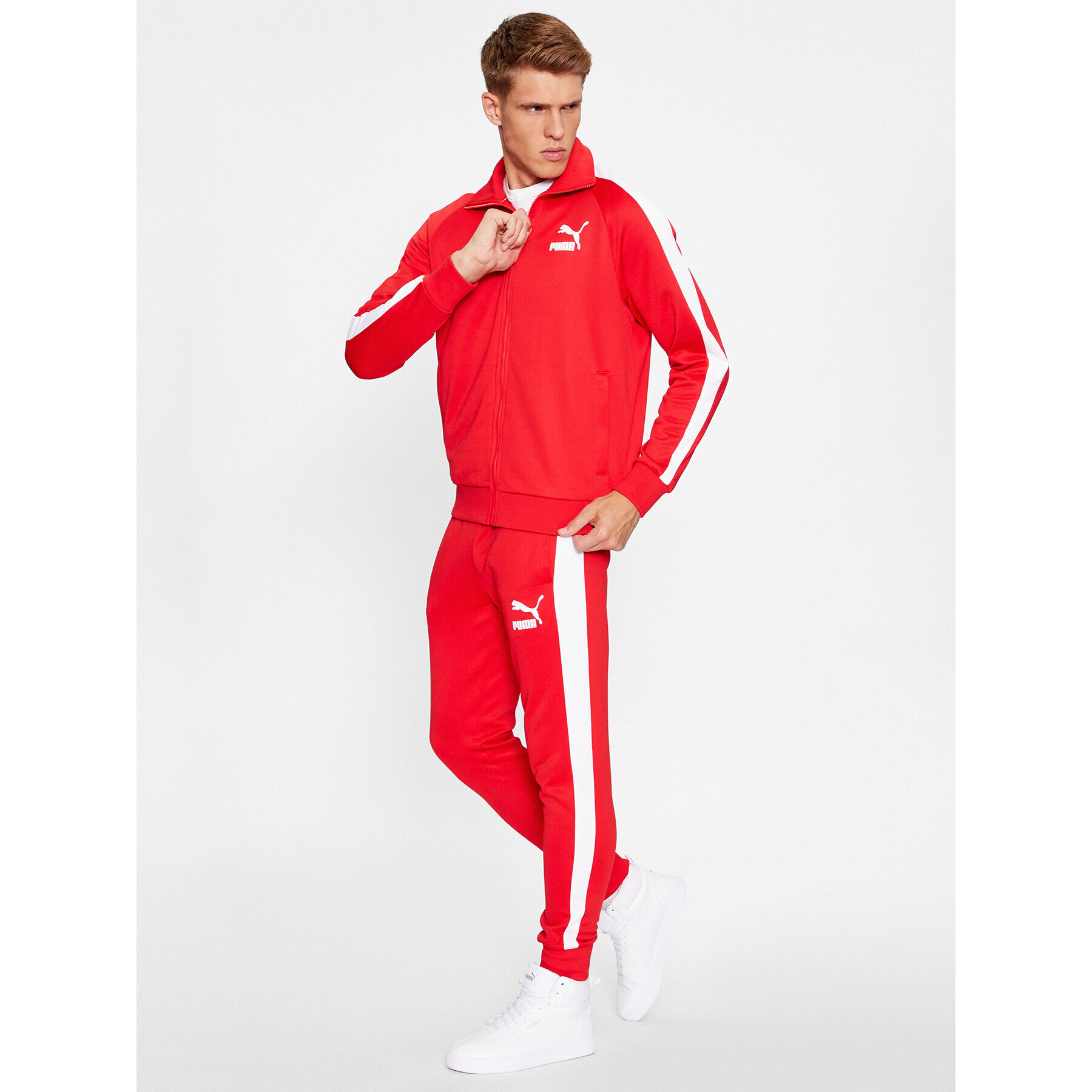 Puma Долнище анцуг Iconic T7 530098 Червен Regular Fit - Pepit.bg