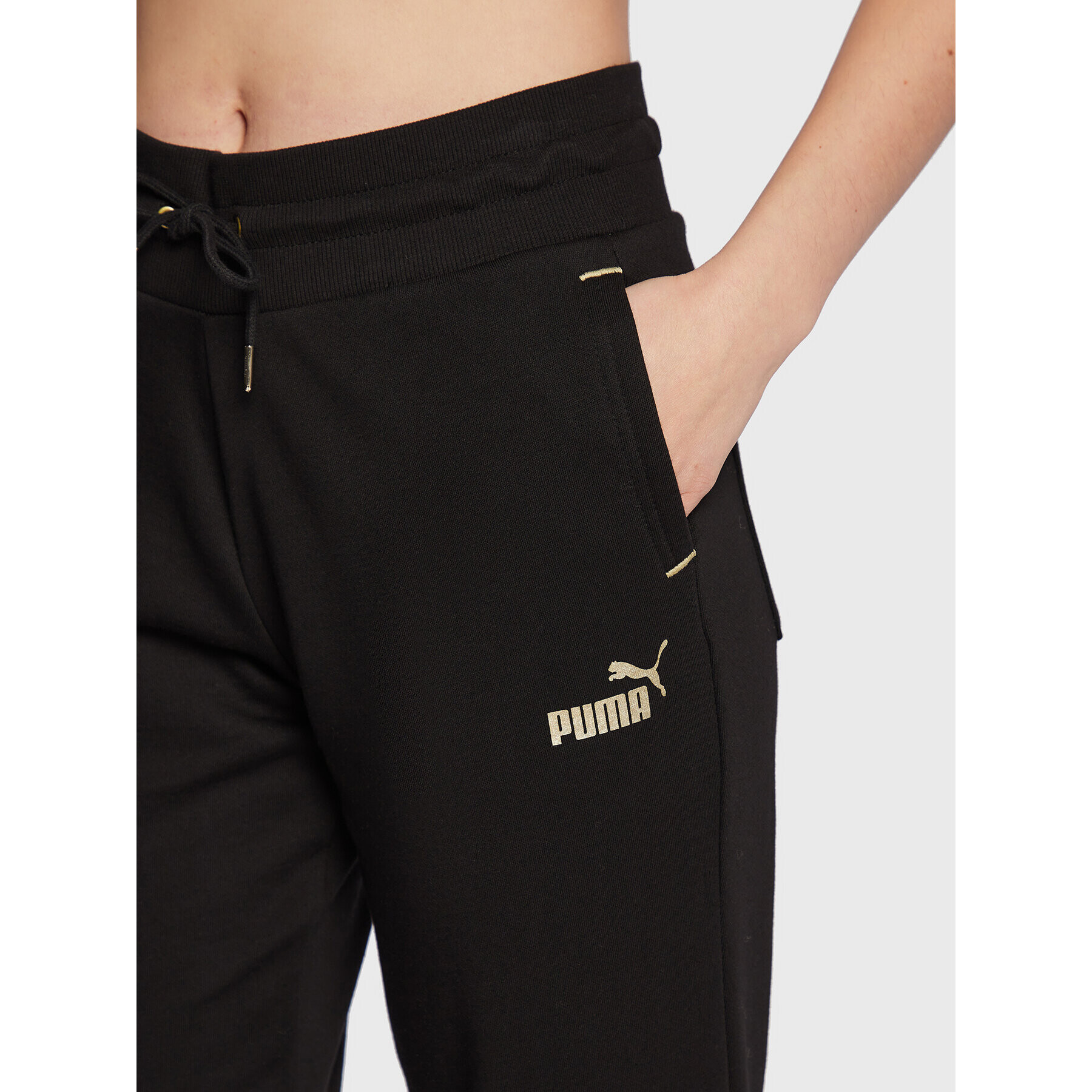 Puma Долнище анцуг Power Deco Glam 671758 Черен Regular Fit - Pepit.bg
