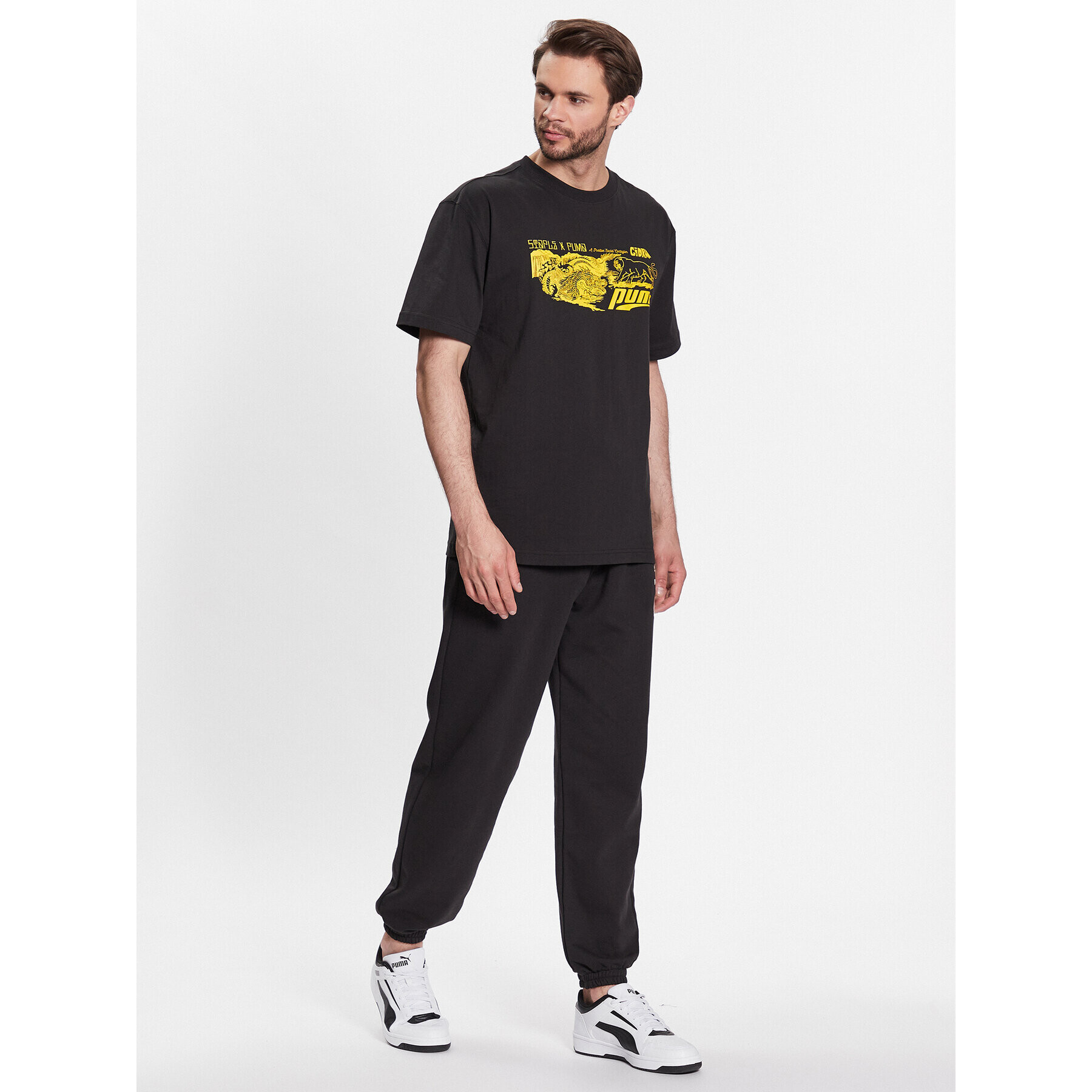 Puma Долнище анцуг STAPLE 539827 Черен Relaxed Fit - Pepit.bg