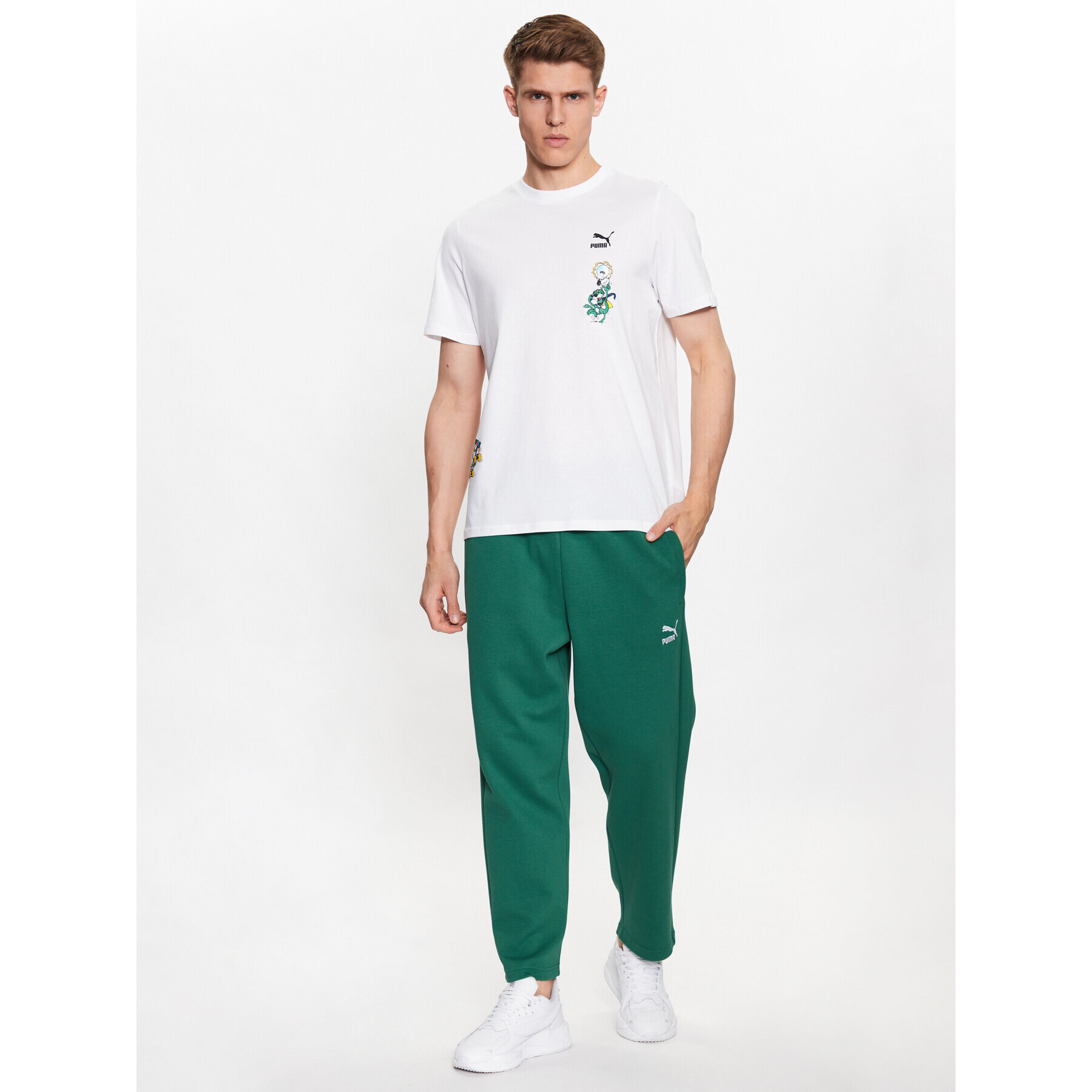 Puma Долнище анцуг T7 538199 Зелен Regular Fit - Pepit.bg