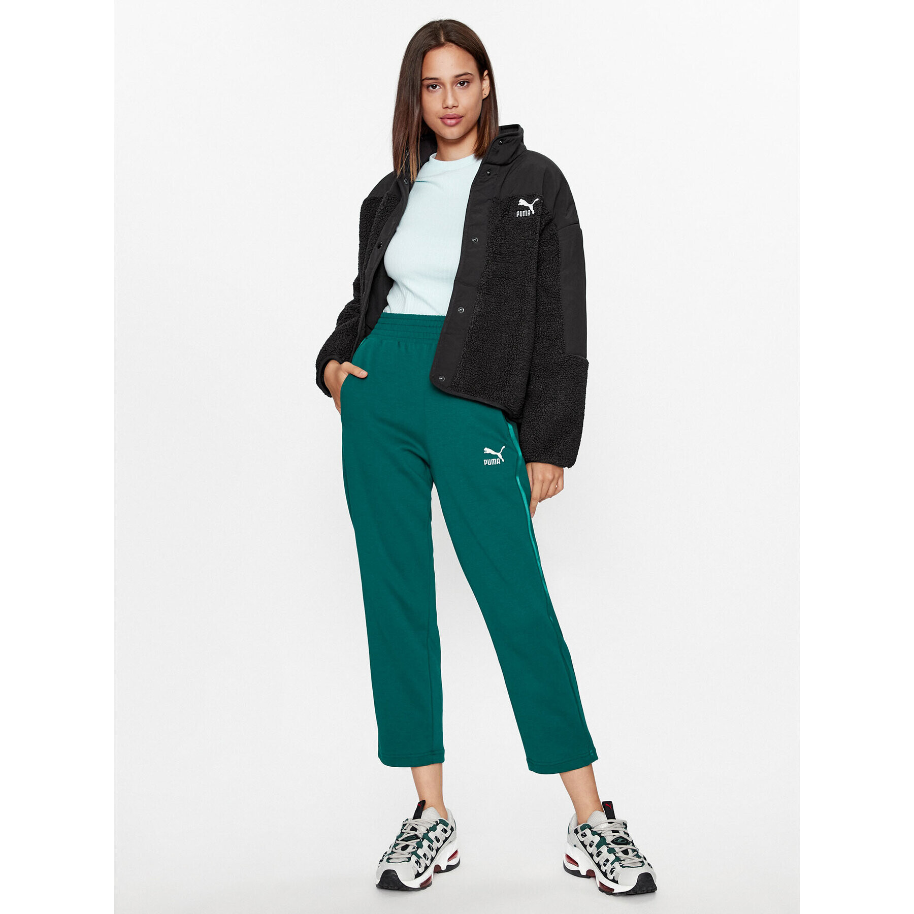 Puma Долнище анцуг T7 621467 Зелен Regular Fit - Pepit.bg