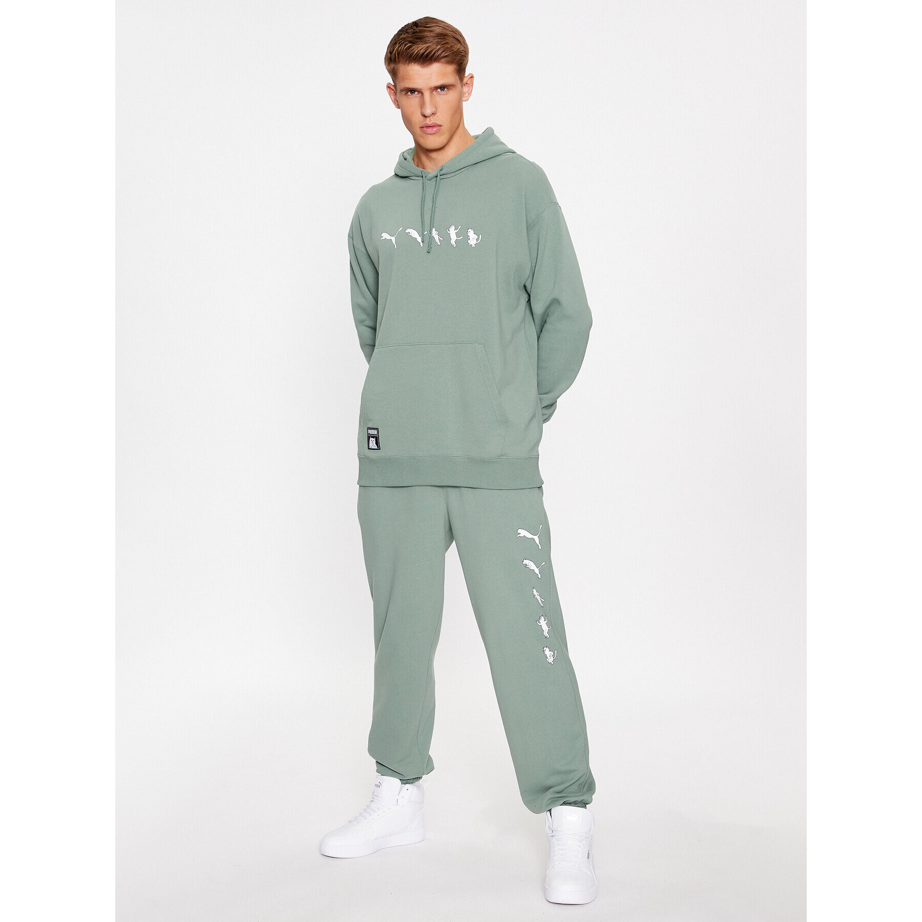 Puma Долнище анцуг X Ripndip 622199 Зелен Relaxed Fit - Pepit.bg