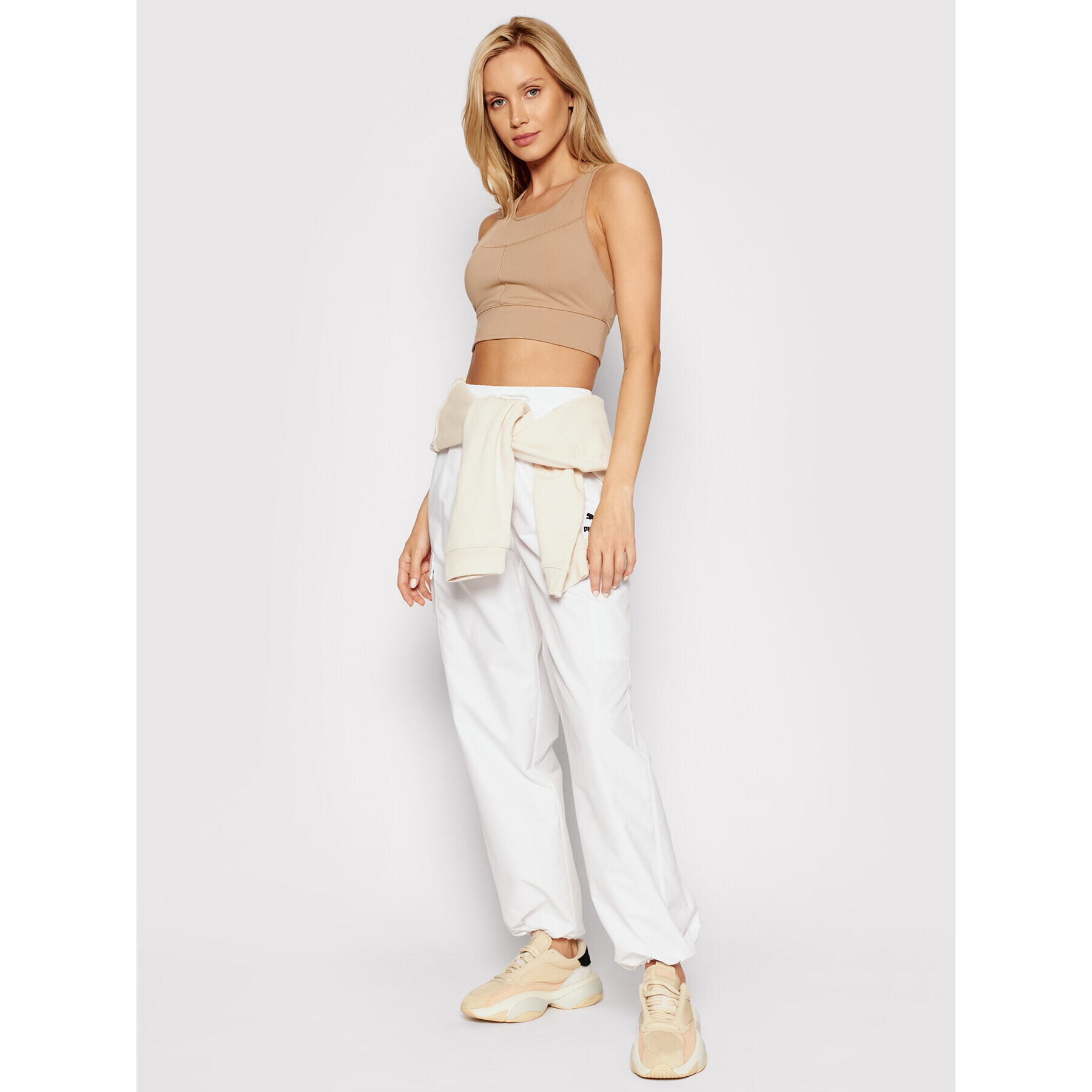 Puma Долнище анцуг Classics Cargo 599651 Бял Loose Fit - Pepit.bg