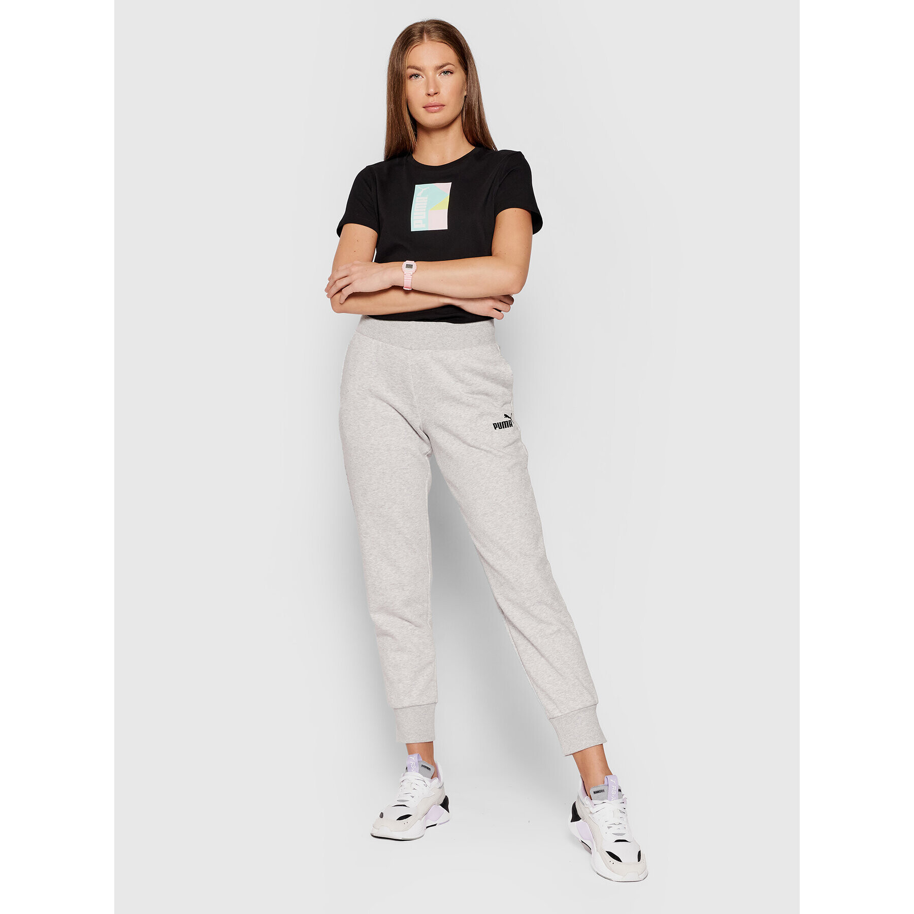 Puma Долнище анцуг Ess 586839 Сив Regular Fit - Pepit.bg