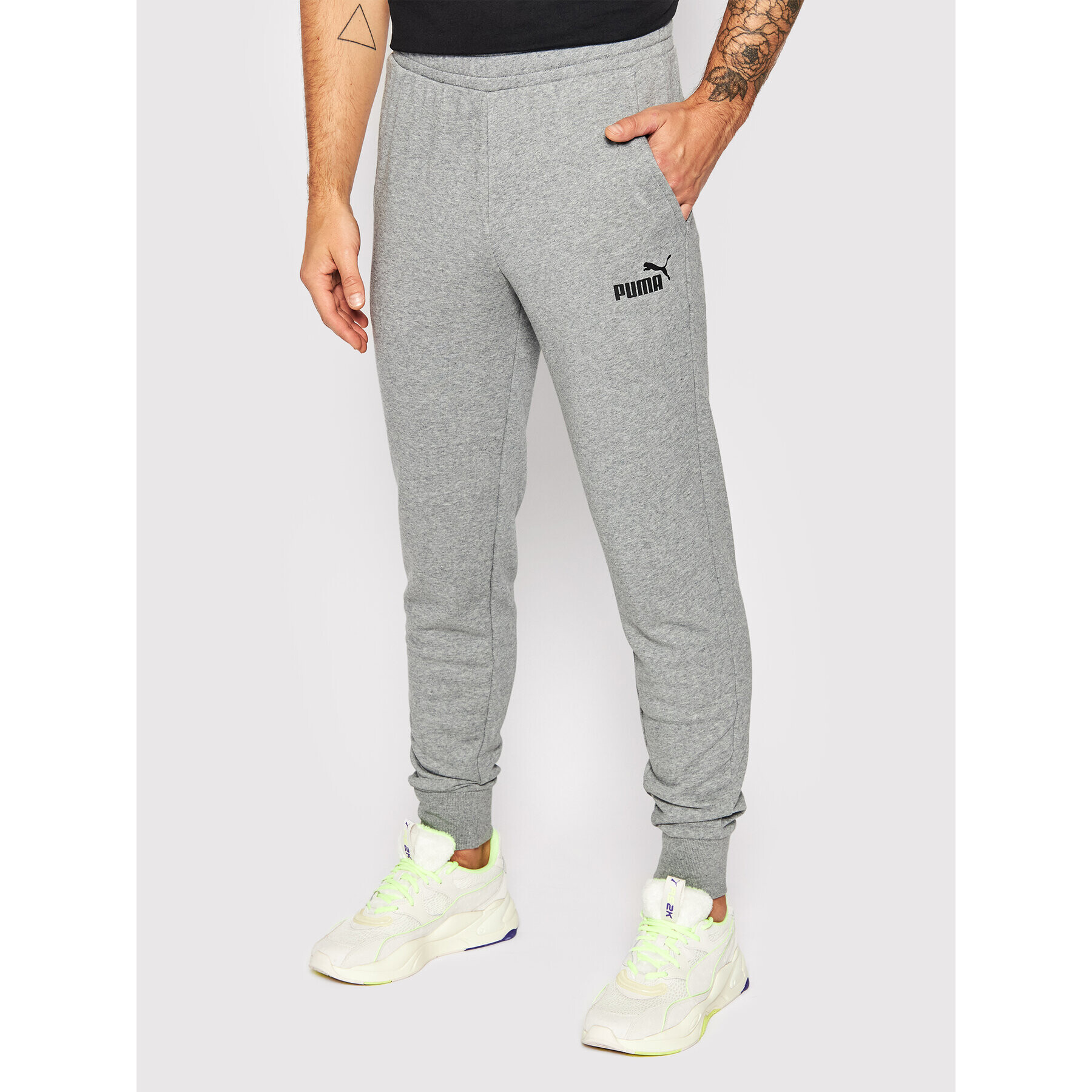 Puma Долнище анцуг Essential 586749 Сив Slim Fit - Pepit.bg