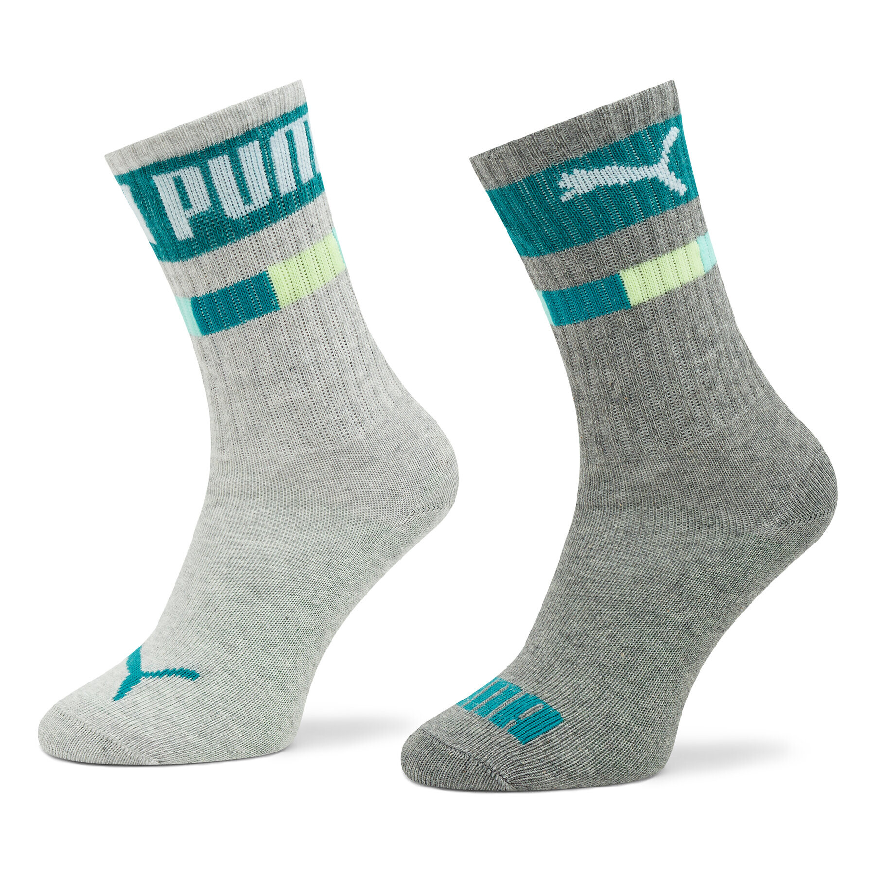 Puma Комплект 2 чифта дълги чорапи детски Kids Seasonal Crew 2P 938006 Сив - Pepit.bg