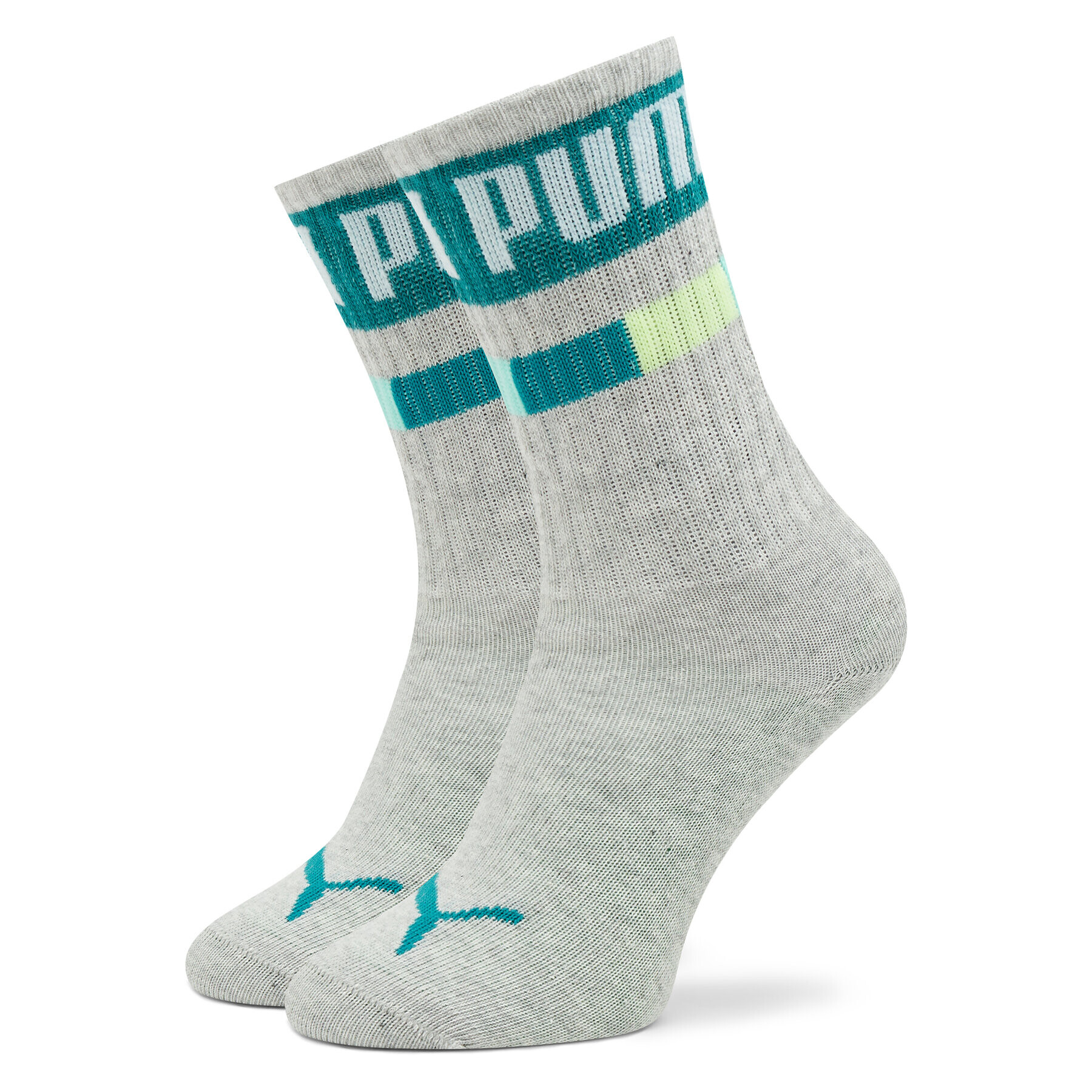 Puma Комплект 2 чифта дълги чорапи детски Kids Seasonal Crew 2P 938006 Сив - Pepit.bg