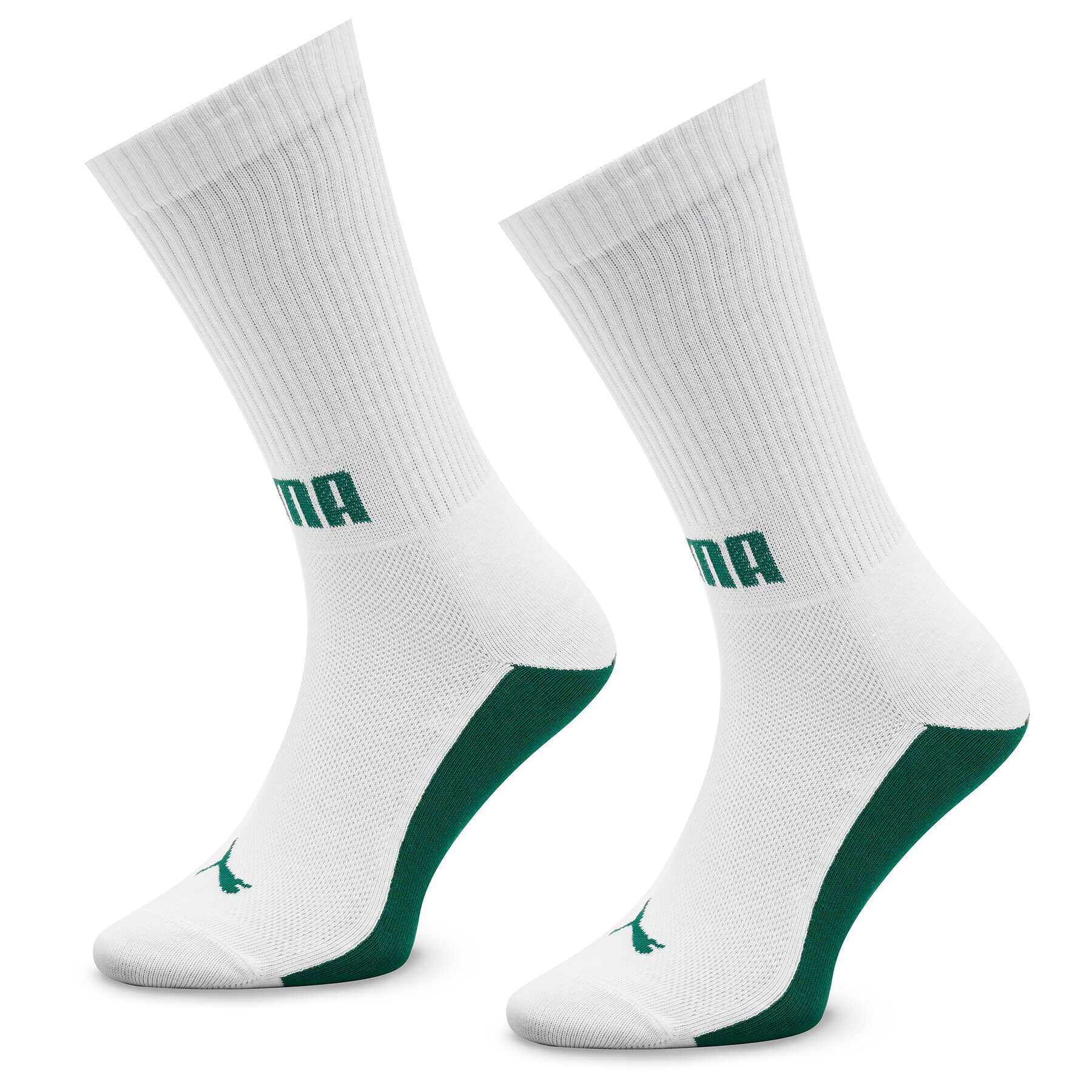Puma Комплект 2 чифта дълги чорапи мъжки Men Front Logo Crew 2P 938010 Бял - Pepit.bg