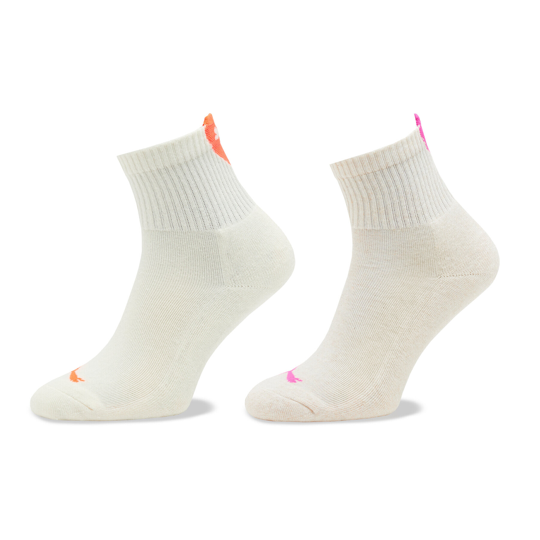 Puma Комплект 2 чифта къси чорапи дамски Women Heart Short Sock 2P 938020 Екрю - Pepit.bg