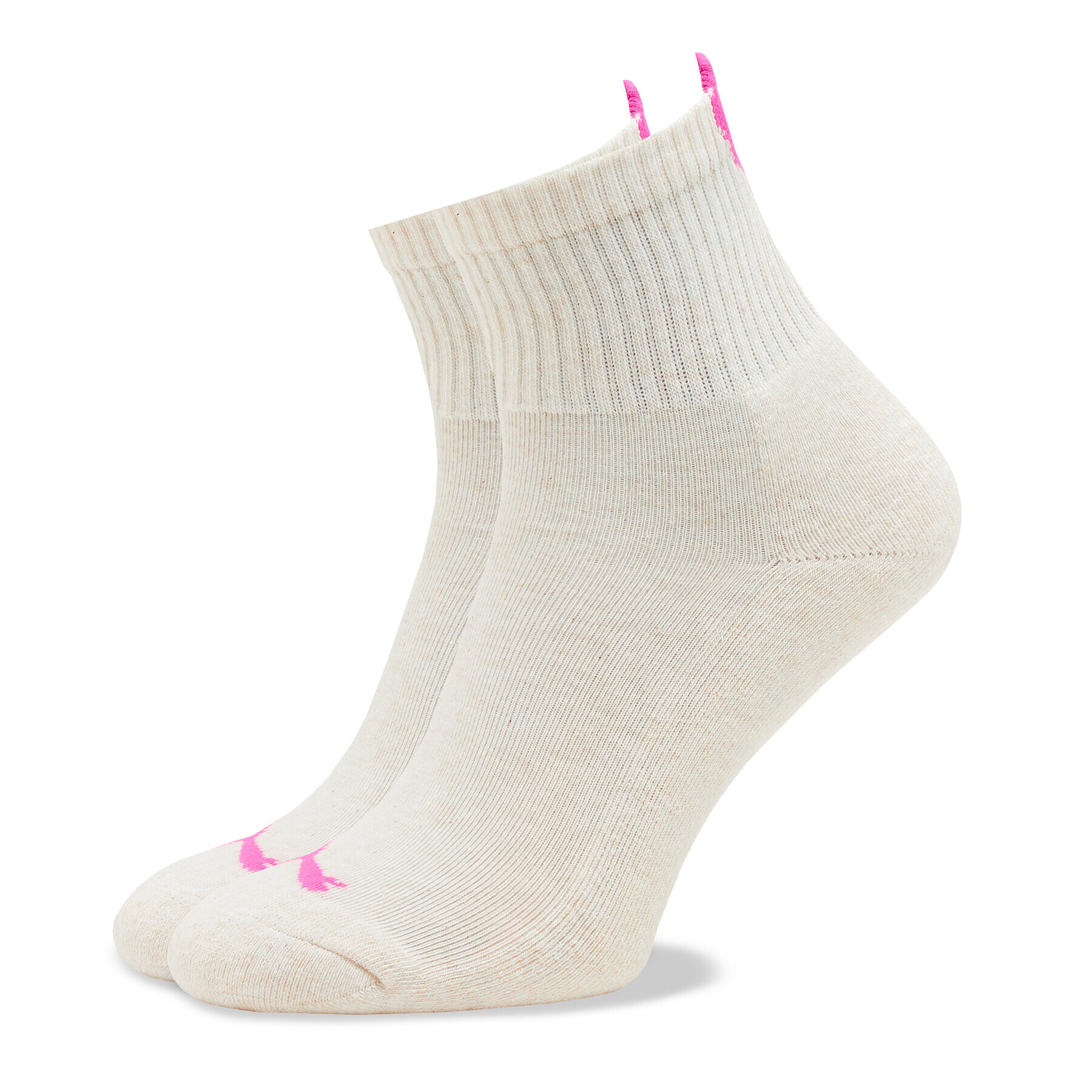 Puma Комплект 2 чифта къси чорапи дамски Women Heart Short Sock 2P 938020 Екрю - Pepit.bg