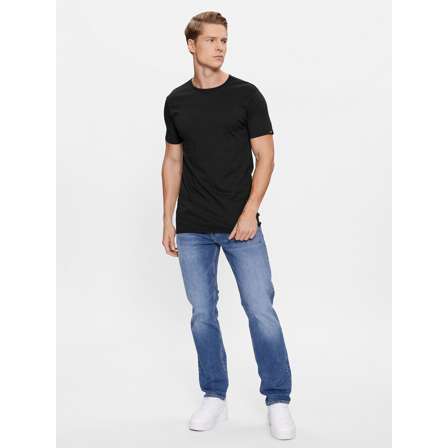 Puma Комплект 2 тишъртки Basic 935016 Черен Regular Fit - Pepit.bg