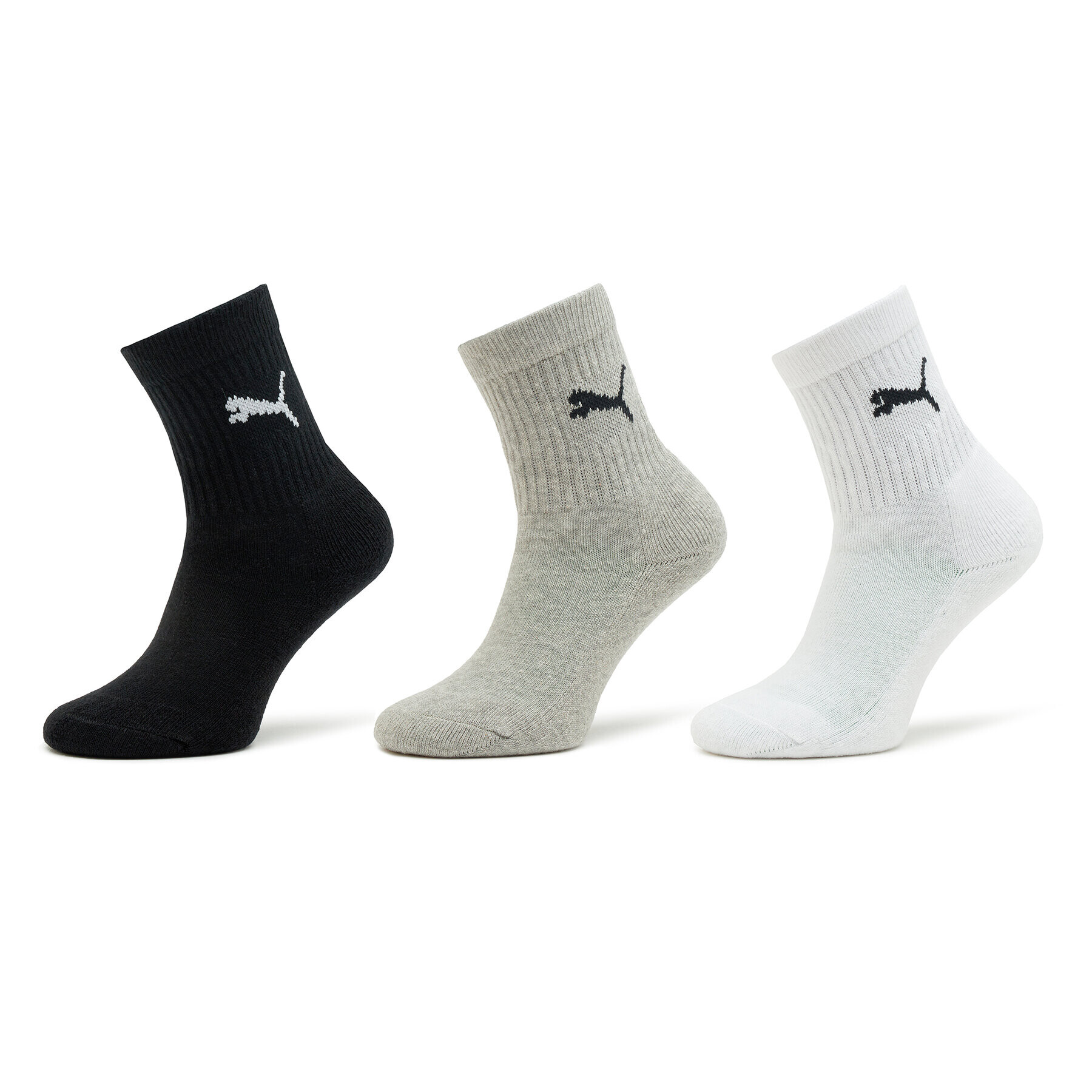 Puma Комплект 3 чифта дълги чорапи детски Junior Crew Sock 3P 907958 Бял - Pepit.bg