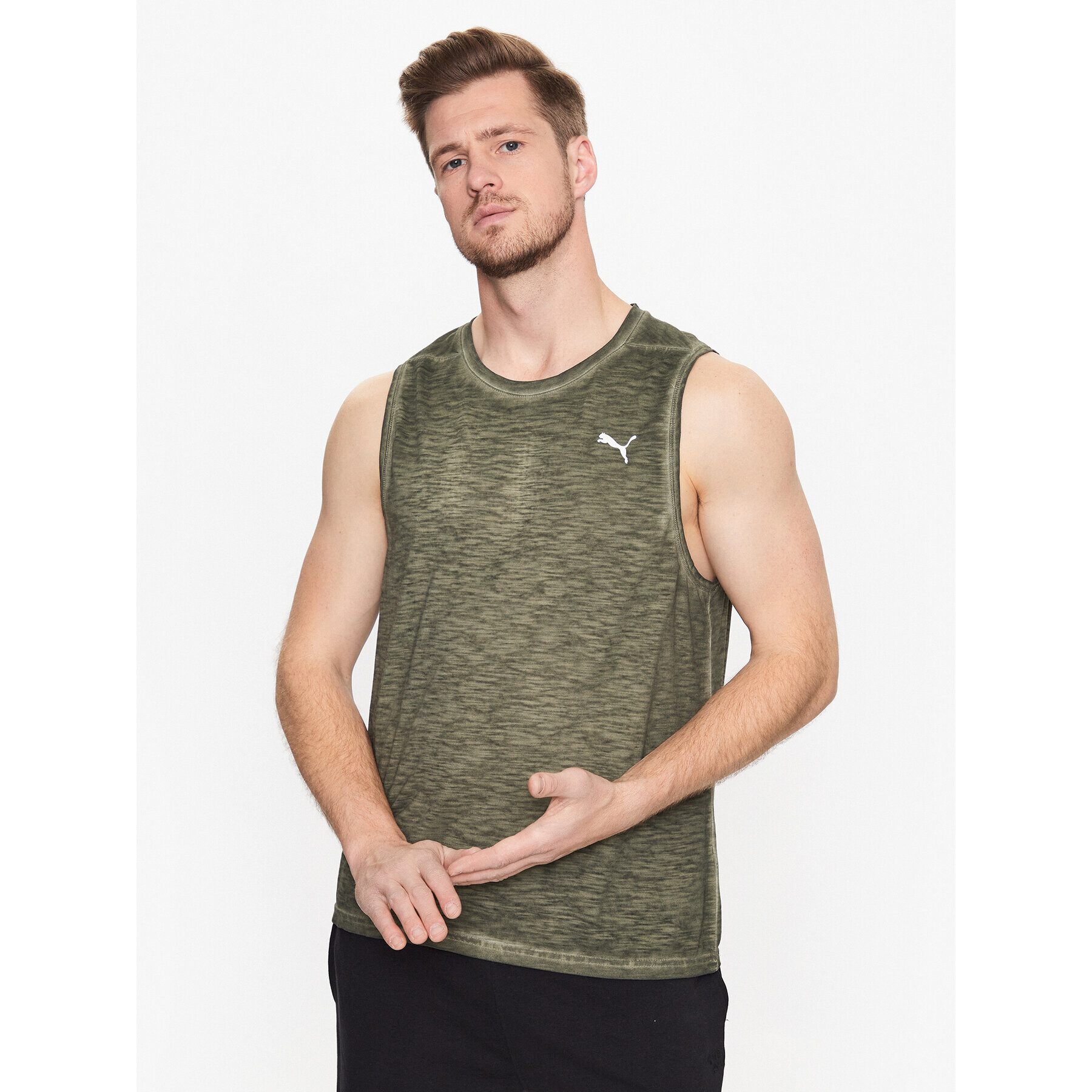 Puma Мъжки топ Studio Foundation 523197 Зелен Regular Fit - Pepit.bg