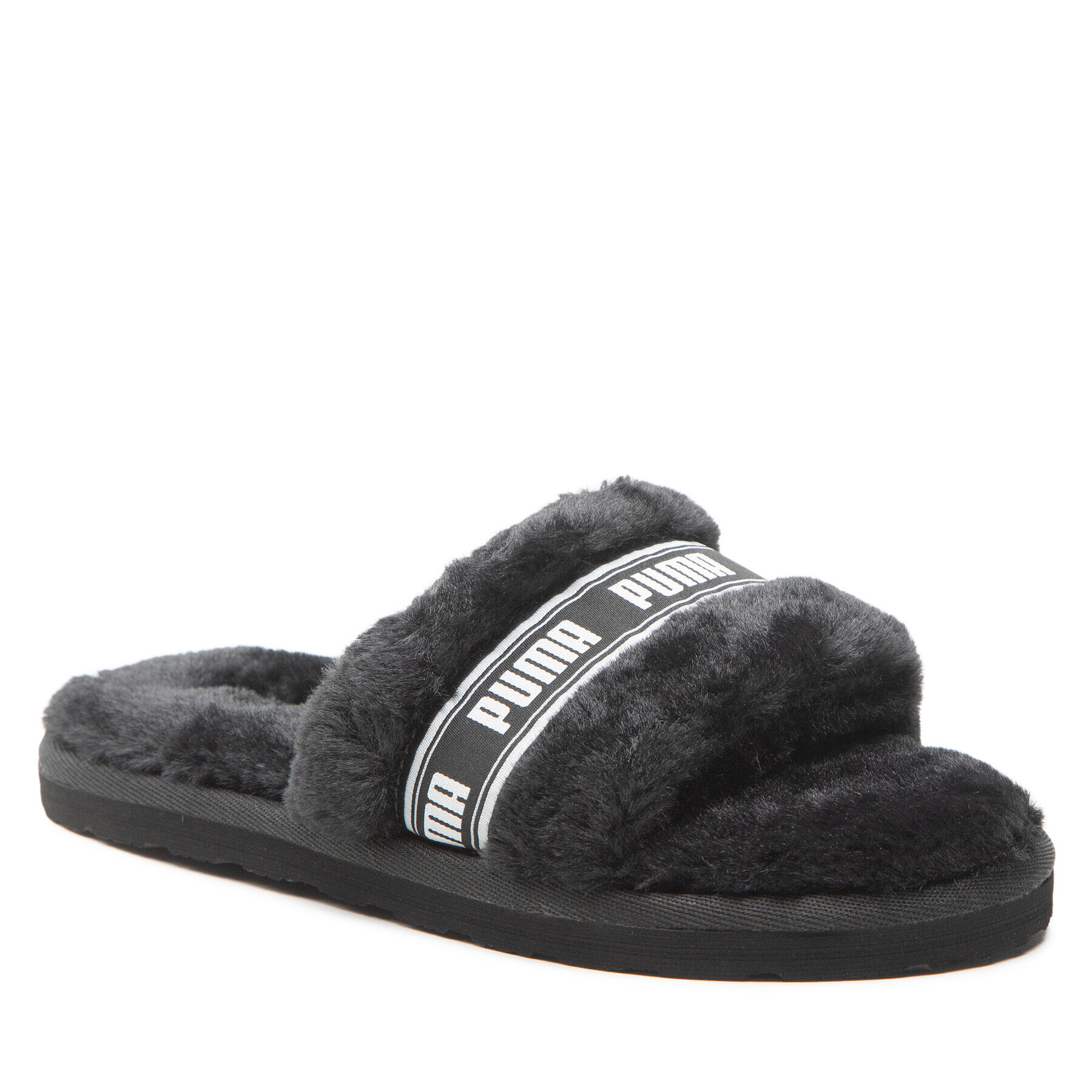 Puma Пантофи Fluff 384937 01 Черен - Pepit.bg