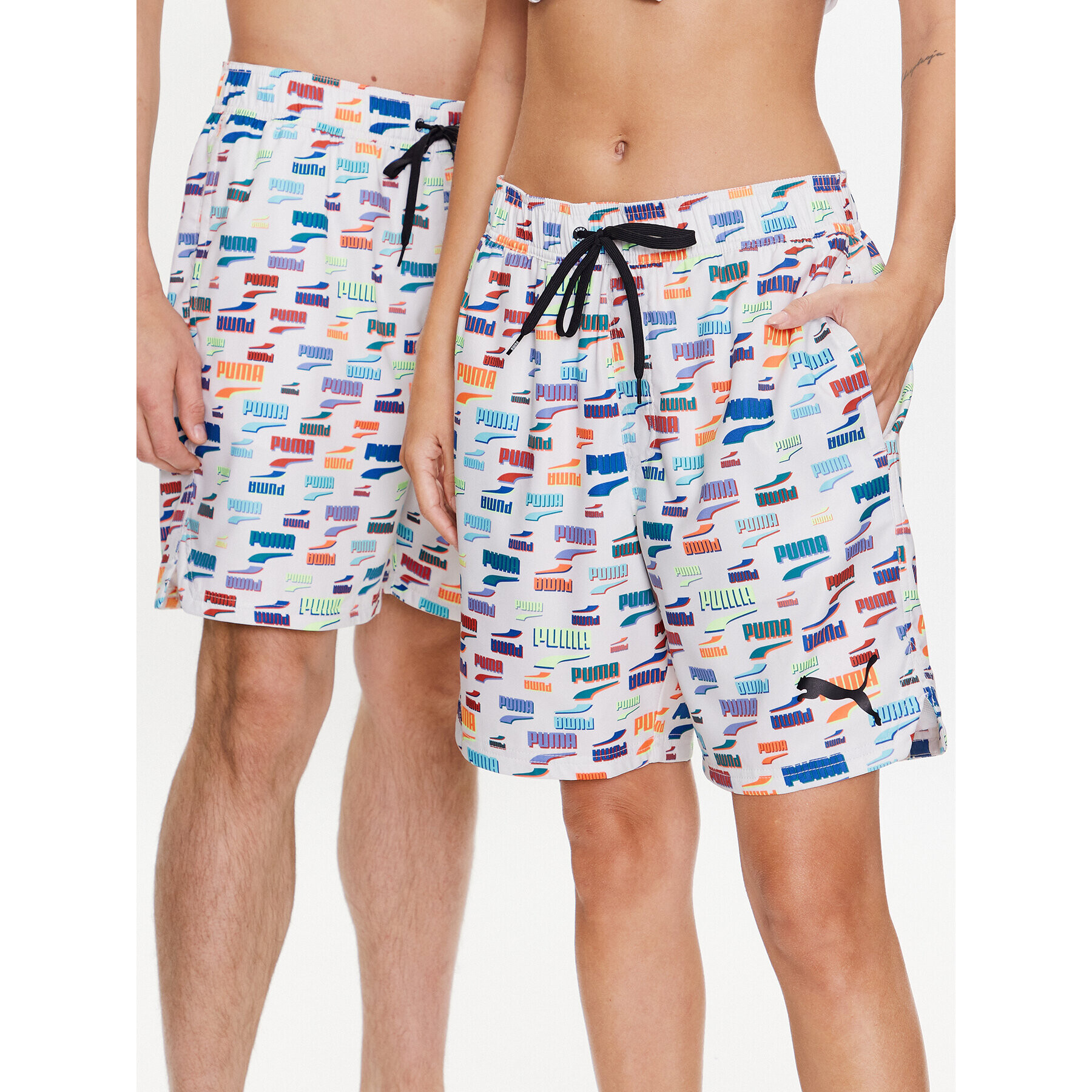 Puma Плувни шорти 938055 Бял Regular Fit - Pepit.bg