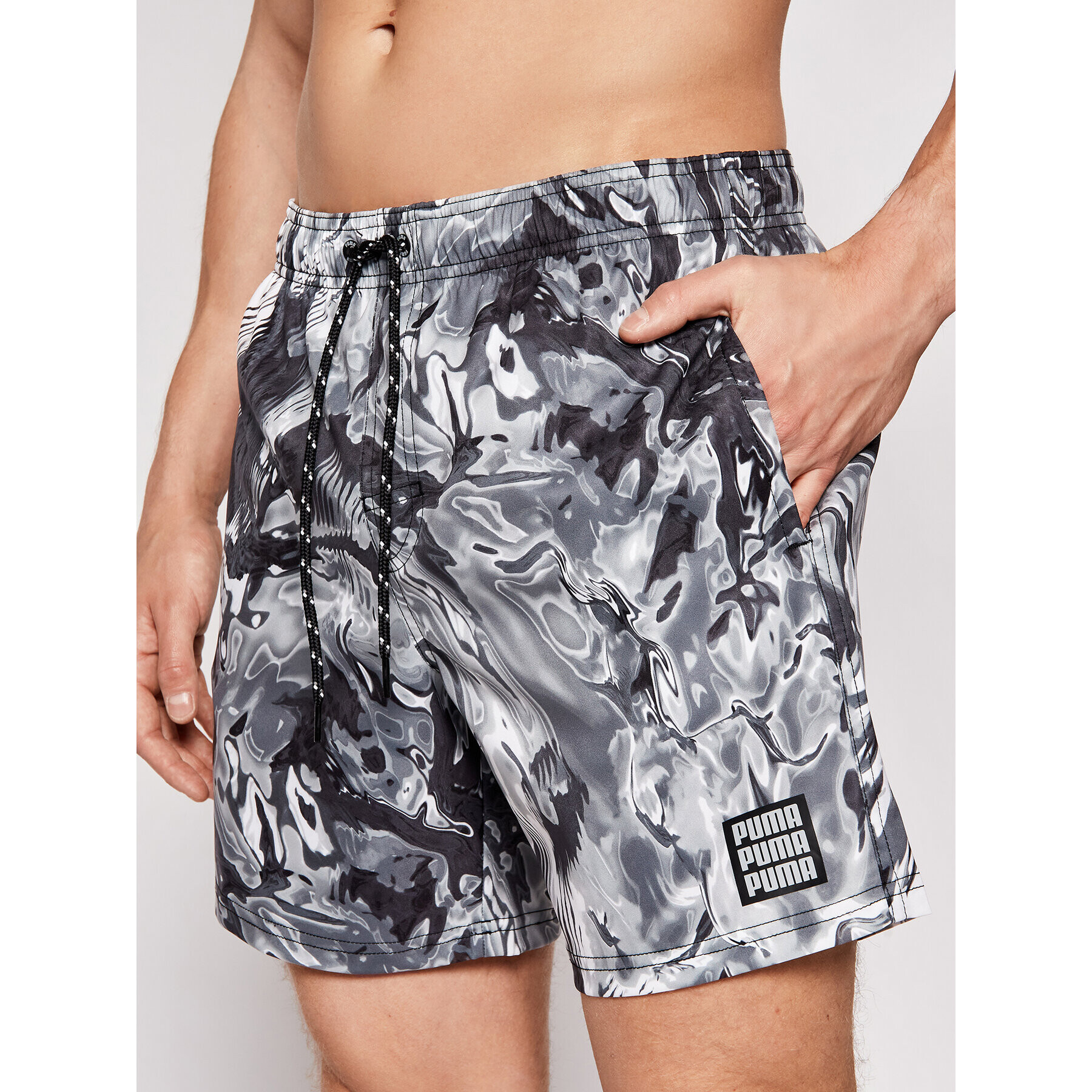 Puma Плувни шорти Reflection All-Over-Print 935060 Сив Regular Fit - Pepit.bg