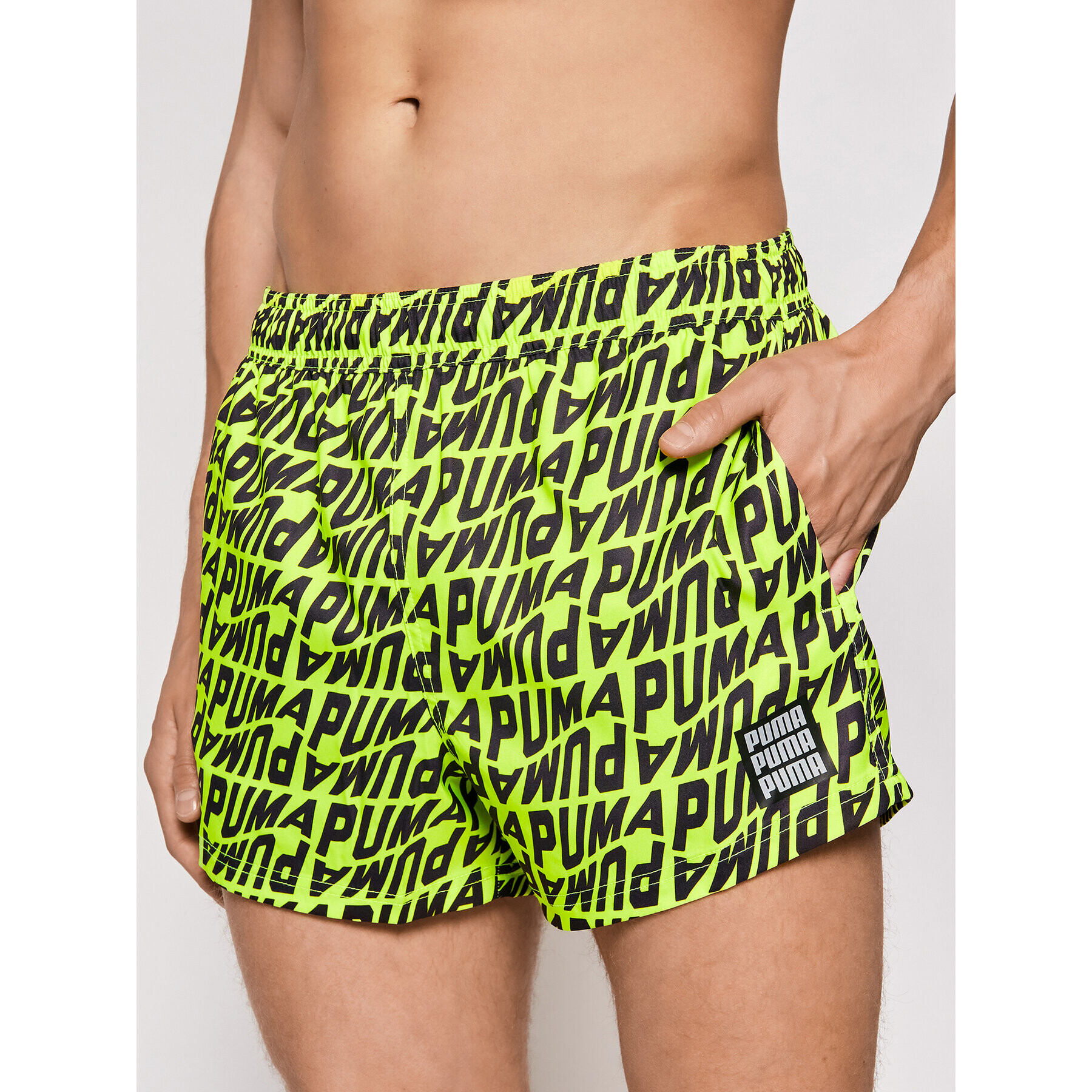 Puma Плувни шорти Wave All-Over-Print 935058 Зелен Regular Fit - Pepit.bg