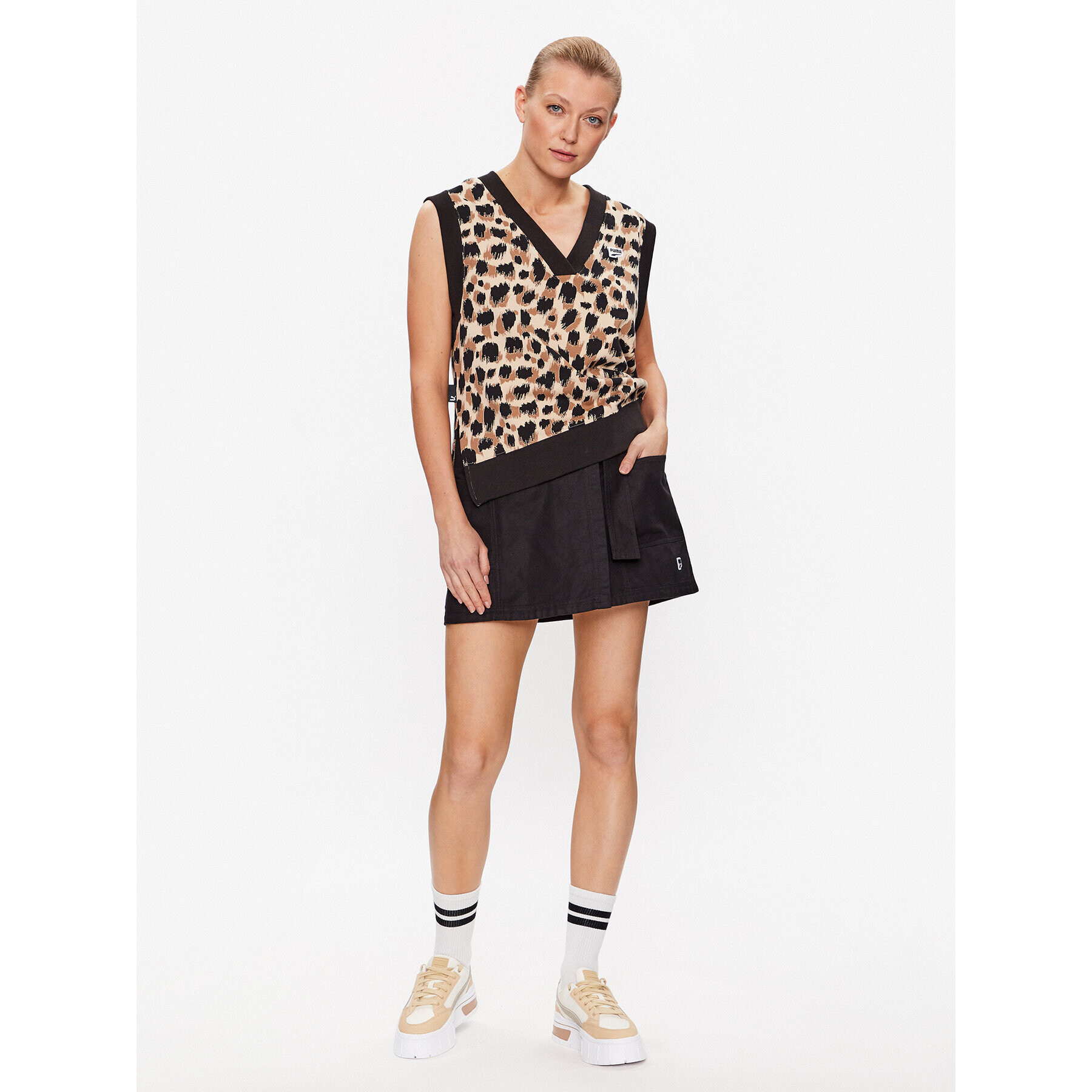Puma Пола тип трапец Downtown 538383 Черен Regular Fit - Pepit.bg
