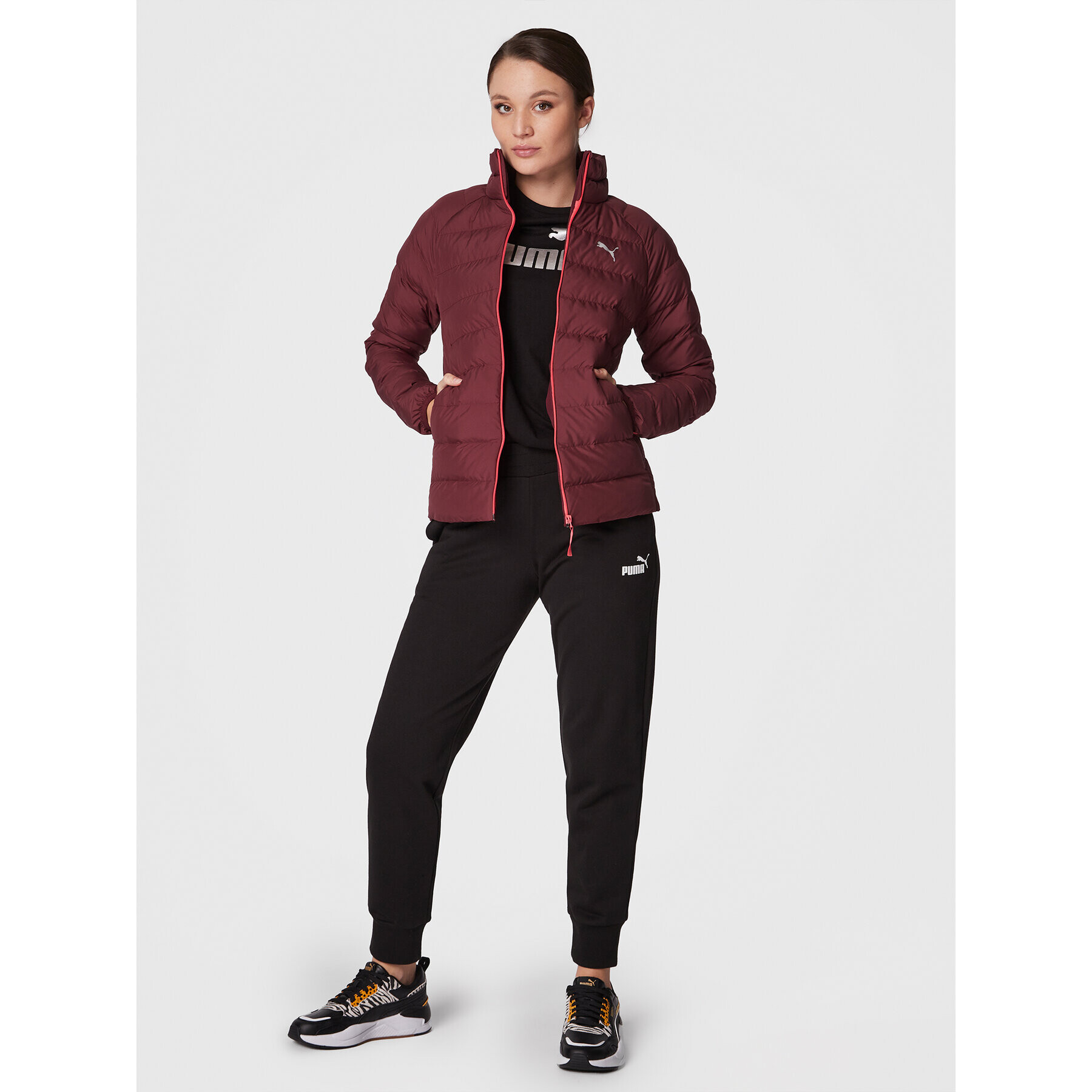 Puma Пухено яке Active 849408 Бордо Slim Fit - Pepit.bg