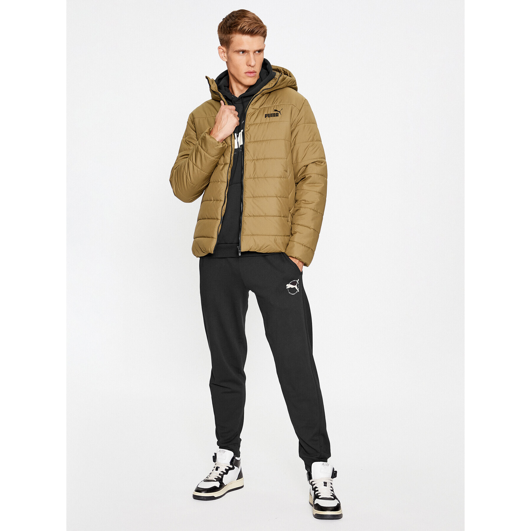 Puma Пухено яке Ess 848938 Кафяв Regular Fit - Pepit.bg