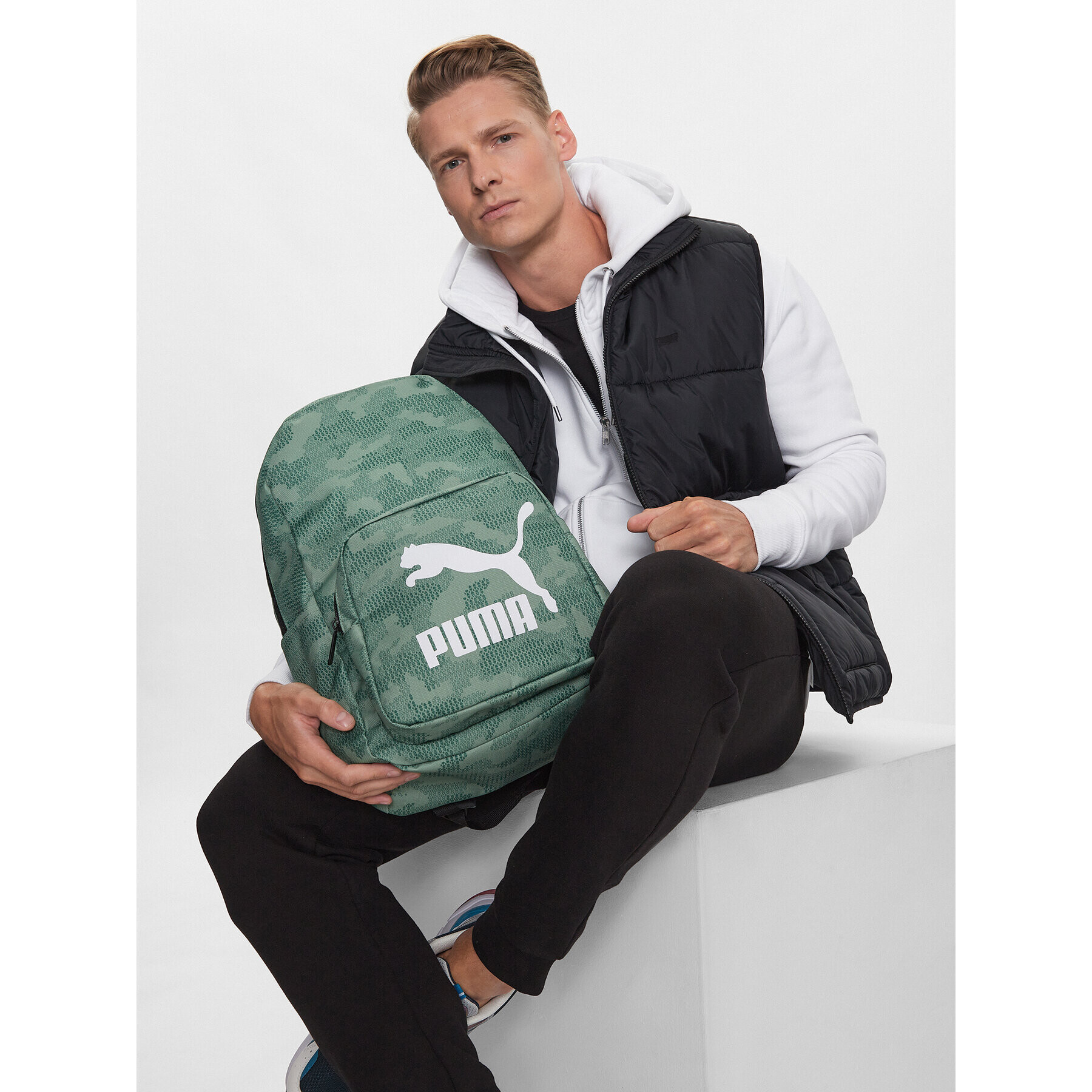 Puma Раница Classics Archive Backpack 079651 04 Зелен - Pepit.bg