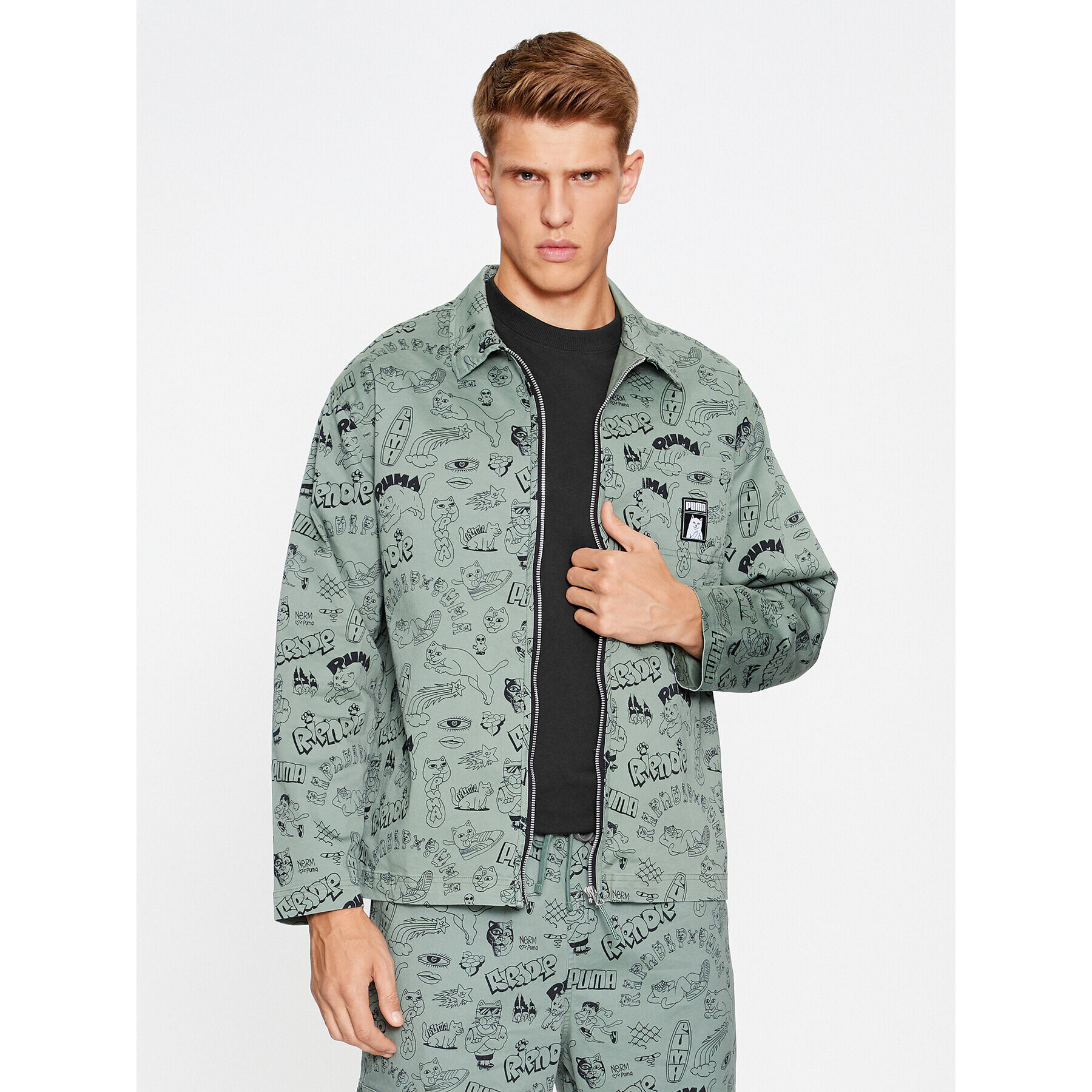 Puma Риза RIPNDIP 622198 Зелен Relaxed Fit - Pepit.bg