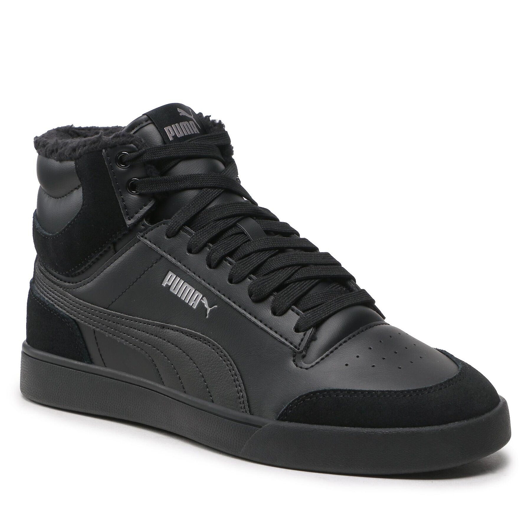 Puma Сникърси Shuffle Mid Fur 387609 01 Черен - Pepit.bg