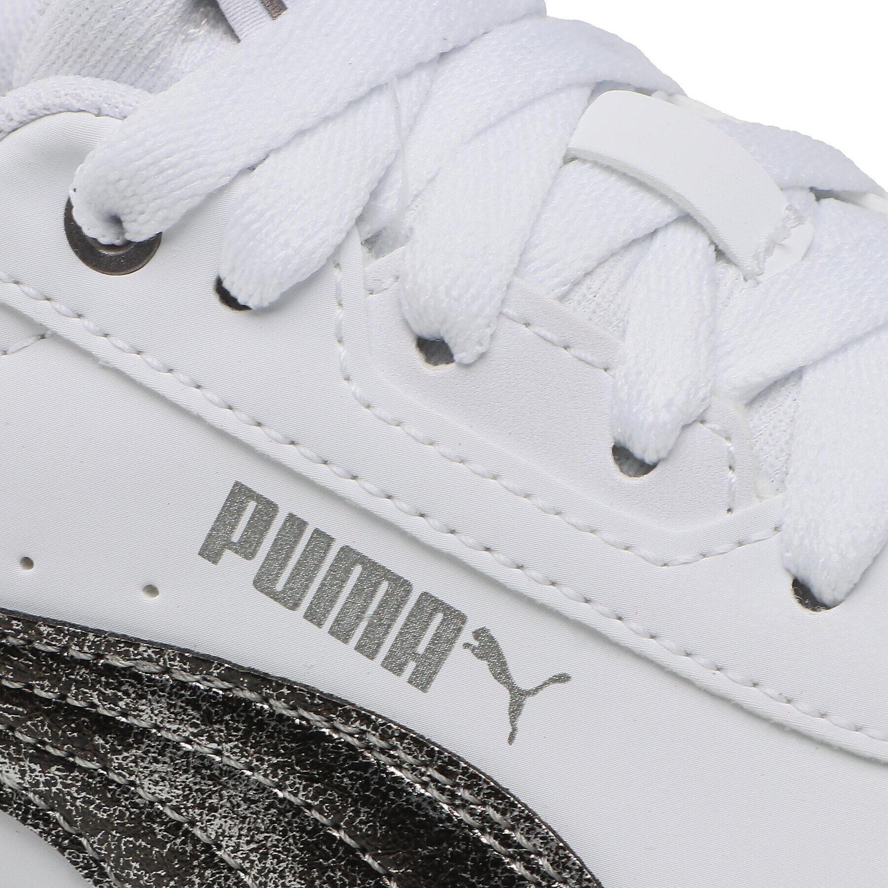 Puma Сникърси Tori Raw Metallics 384599 01 Бял - Pepit.bg