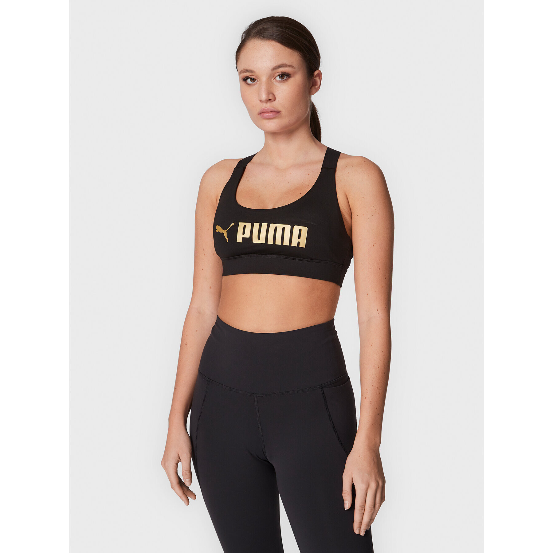 Puma Спортен сутиен Mid Impact 522192 Черен - Pepit.bg