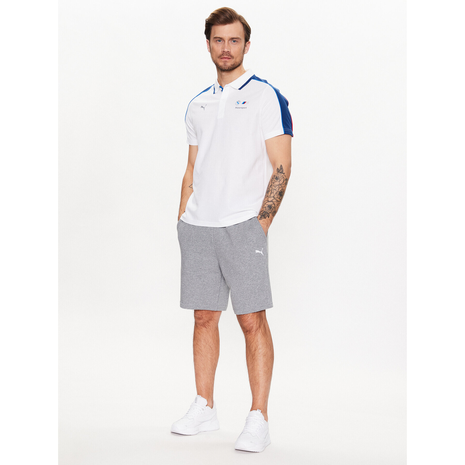 Puma Спортни шорти Bmw Mms Essentials Ft 539976 Сив Regular Fit - Pepit.bg