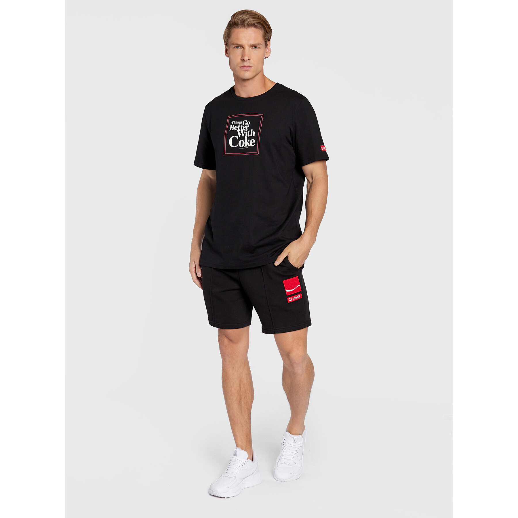 Puma Спортни шорти COCA-COLA 536164 Черен Regular Fit - Pepit.bg