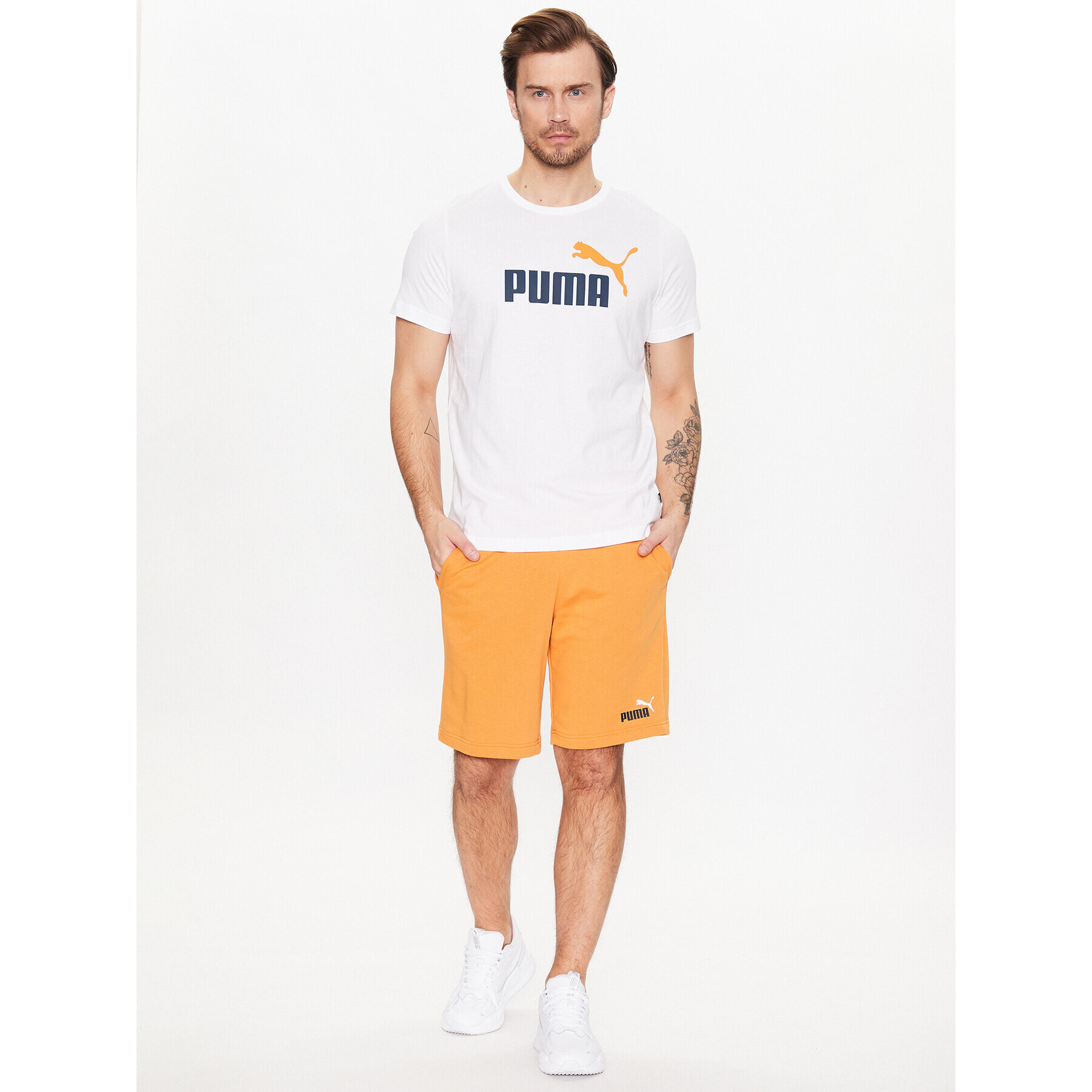 Puma Спортни шорти Ess 586766 Оранжев Regular Fit - Pepit.bg