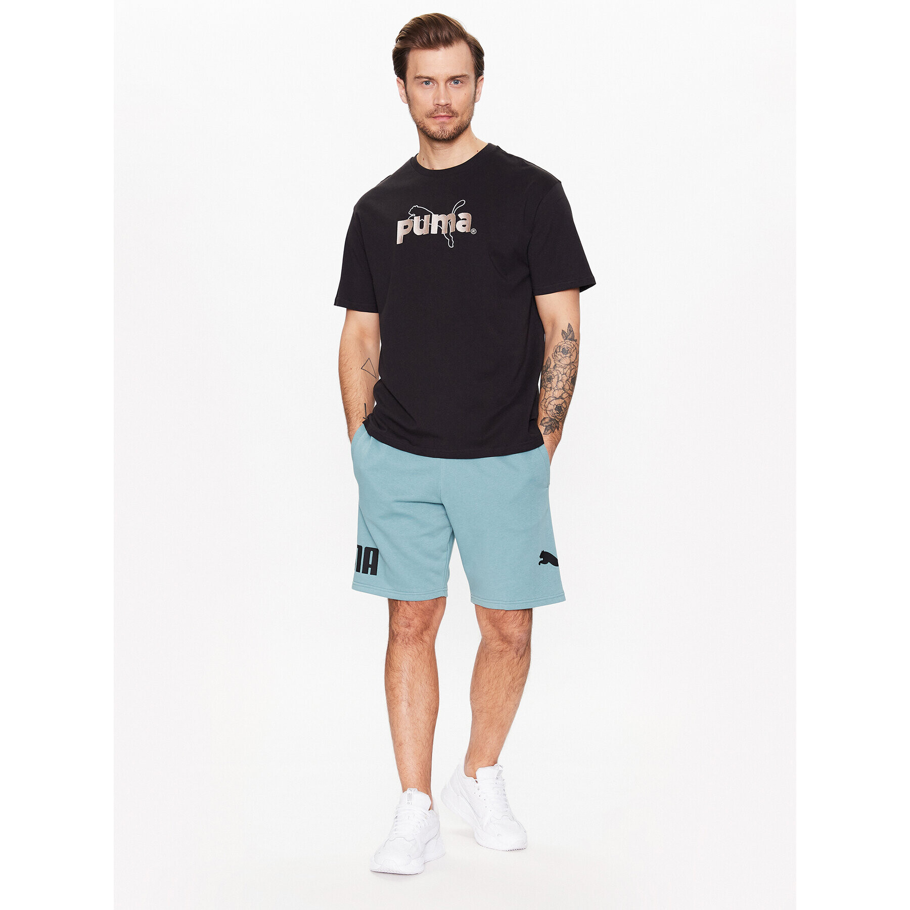 Puma Спортни шорти Power 673379 Зелен Regular Fit - Pepit.bg