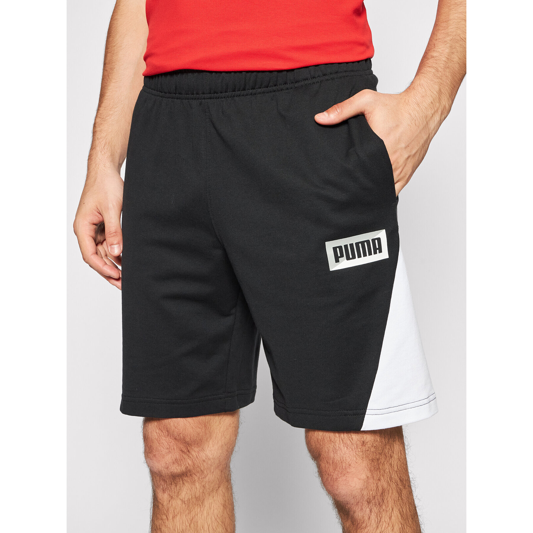 Puma Спортни шорти Summer Print 584167 Черен Regular Fit - Pepit.bg