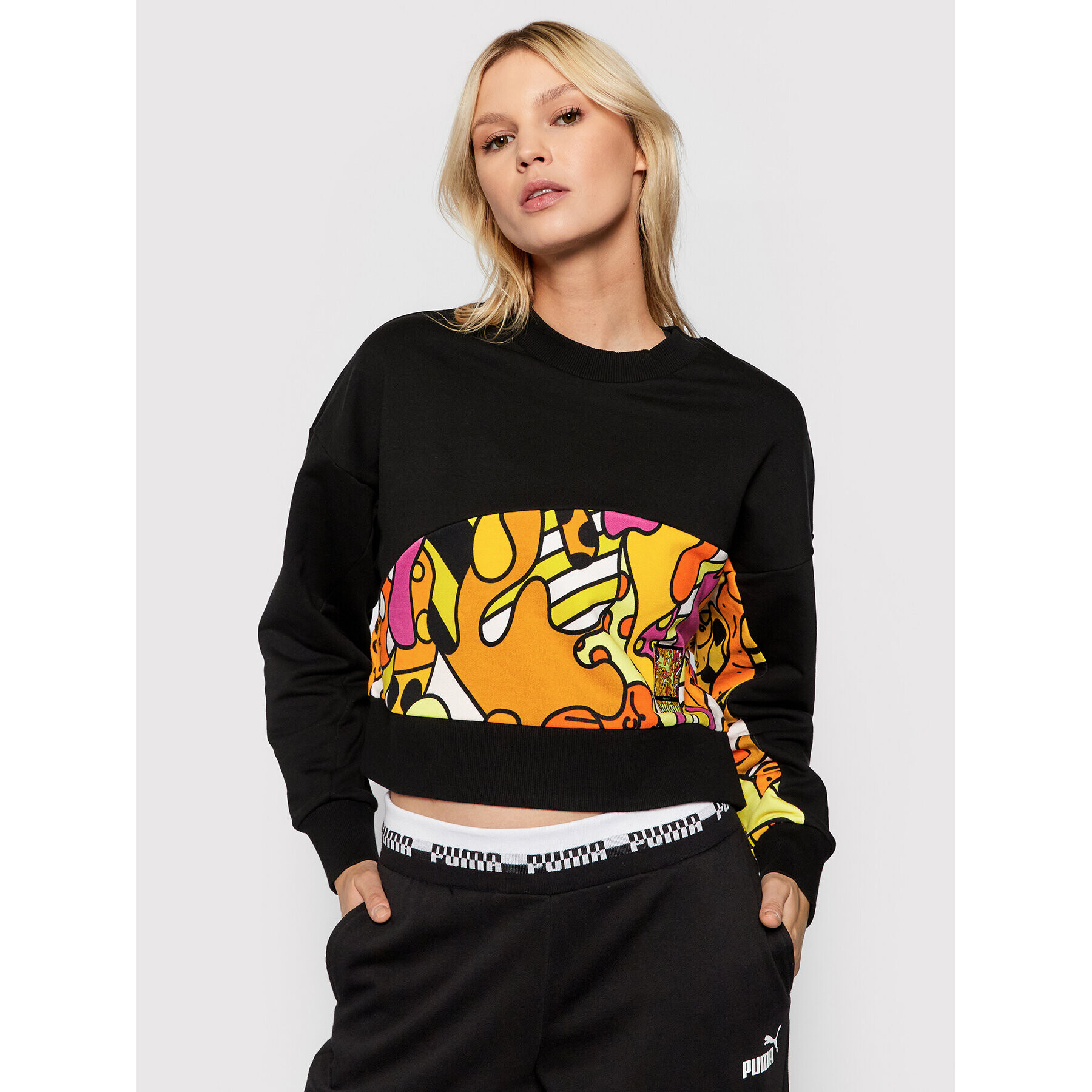 Puma Суитшърт BRITTO W Crew 532236 Черен Relaxed Fit - Pepit.bg