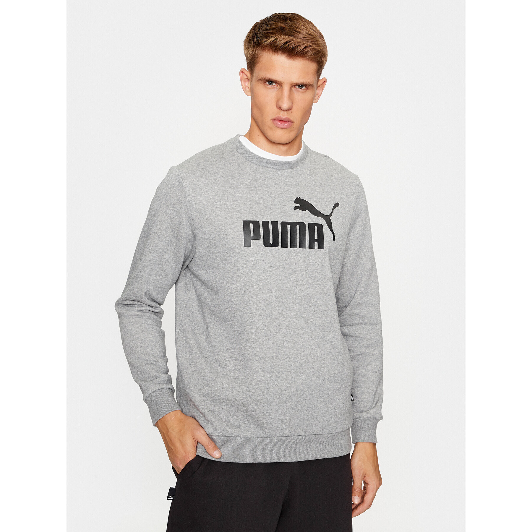 Puma Суитшърт Ess Big Logo 586678 Сив Regular Fit - Pepit.bg