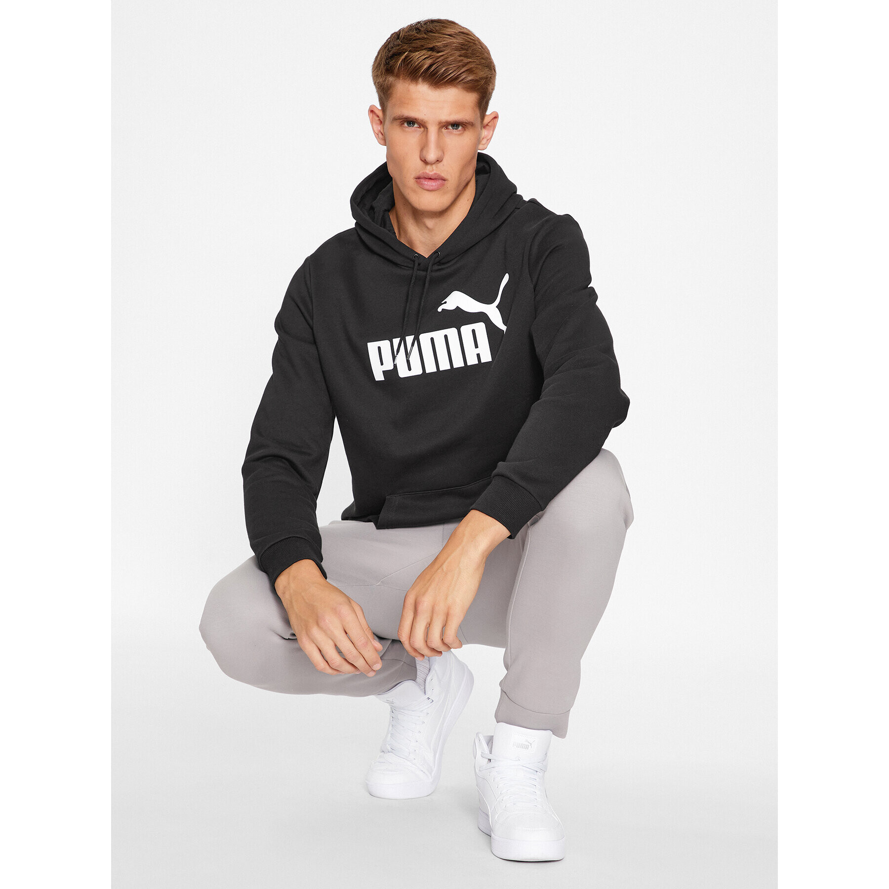 Puma Суитшърт Ess Big Logo 586686 Черен Regular Fit - Pepit.bg