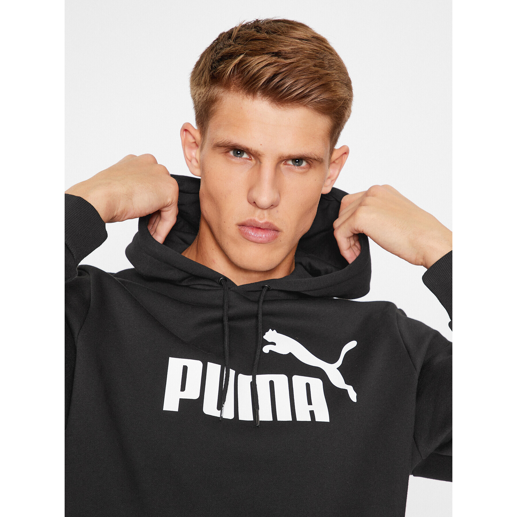 Puma Суитшърт Ess Big Logo 586686 Черен Regular Fit - Pepit.bg