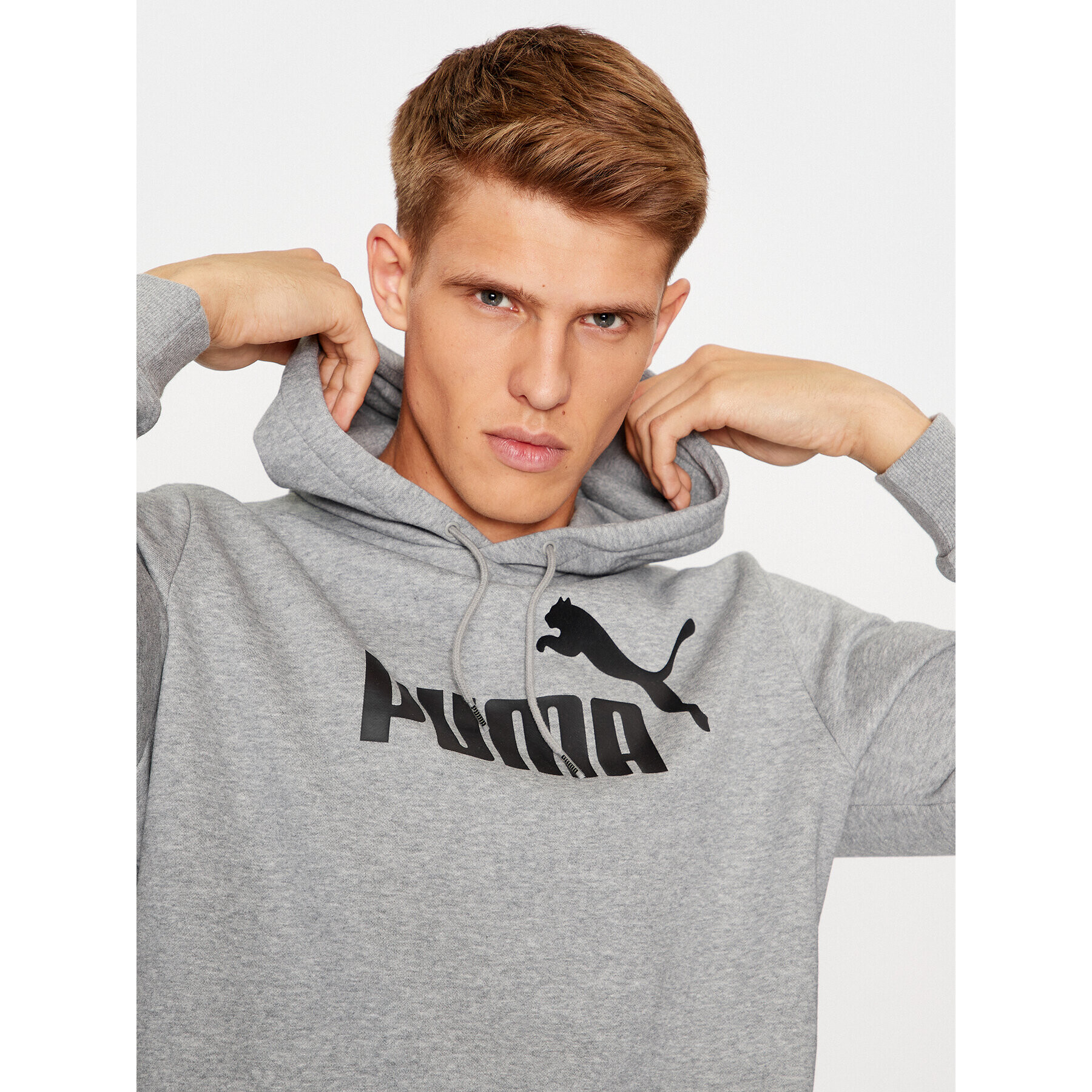 Puma Суитшърт Ess Big Logo 586686 Сив Regular Fit - Pepit.bg