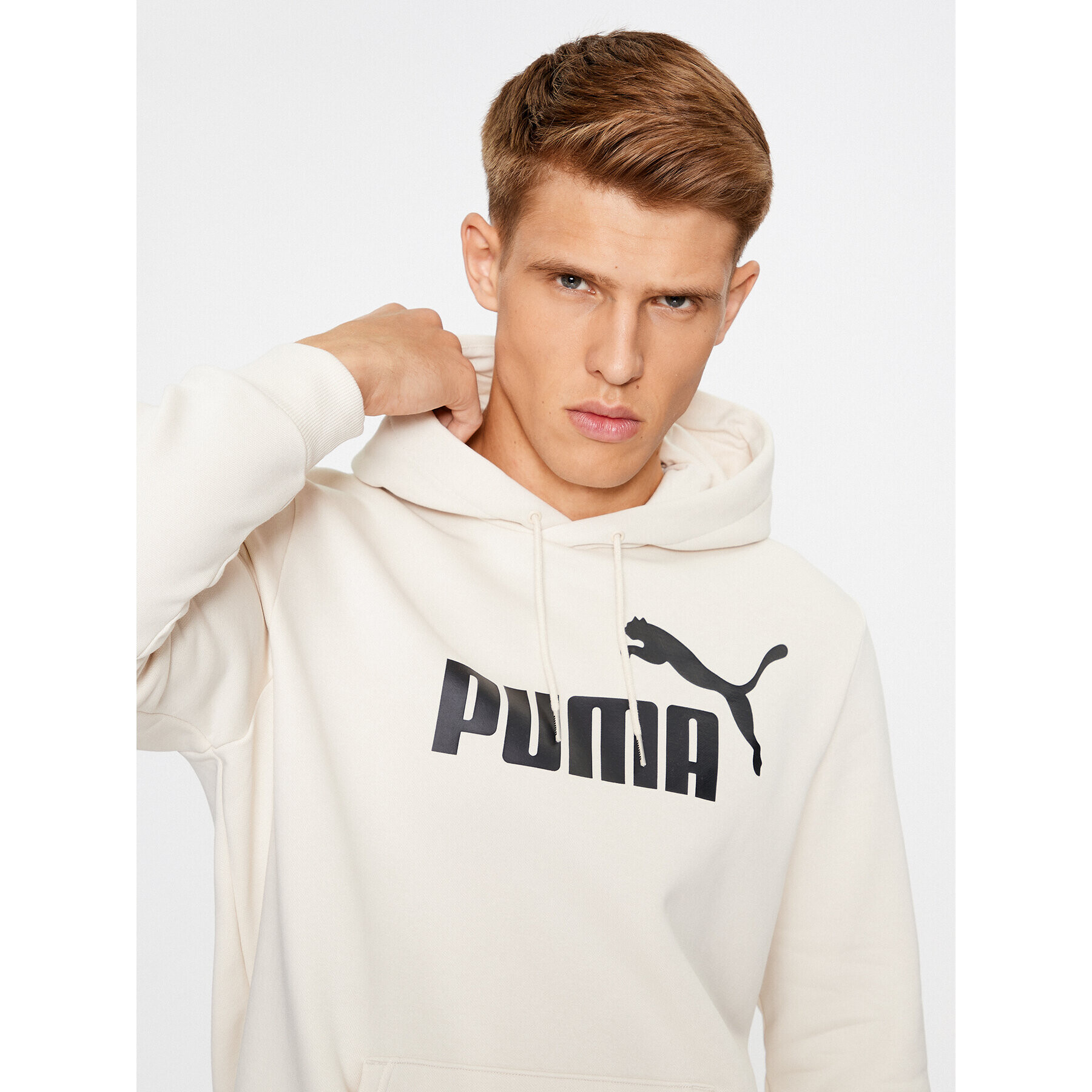 Puma Суитшърт Ess Big Logo 586687 Бял Regular Fit - Pepit.bg