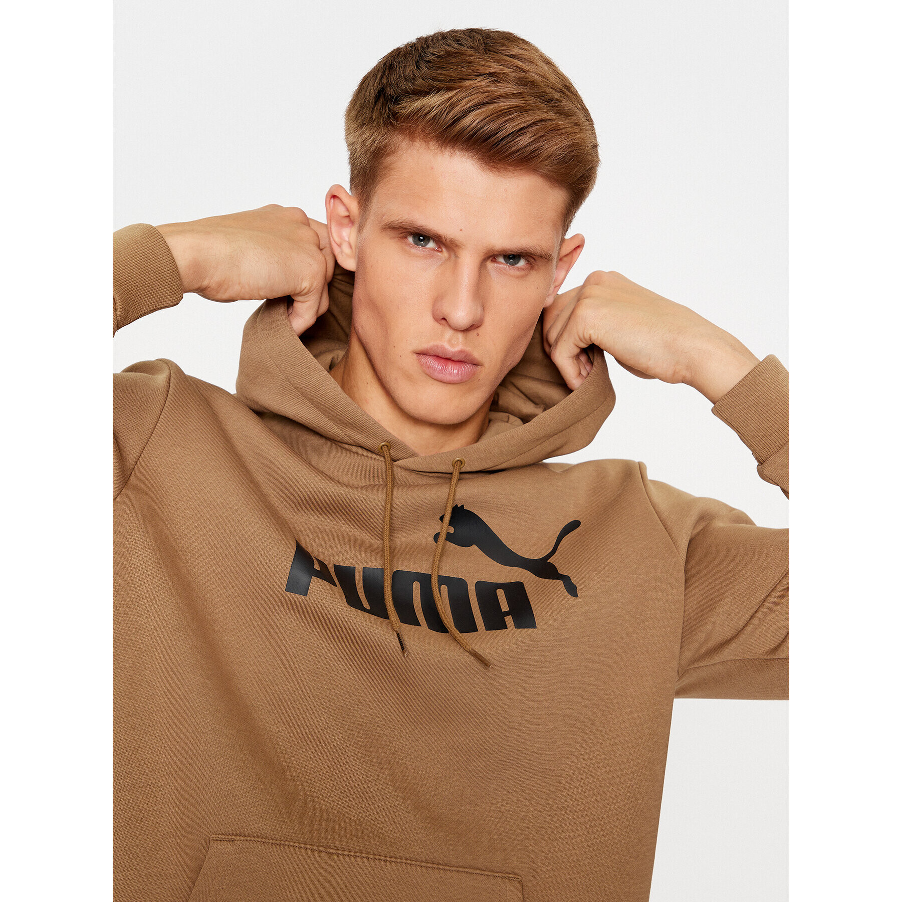 Puma Суитшърт Ess Big Logo 586687 Кафяв Regular Fit - Pepit.bg