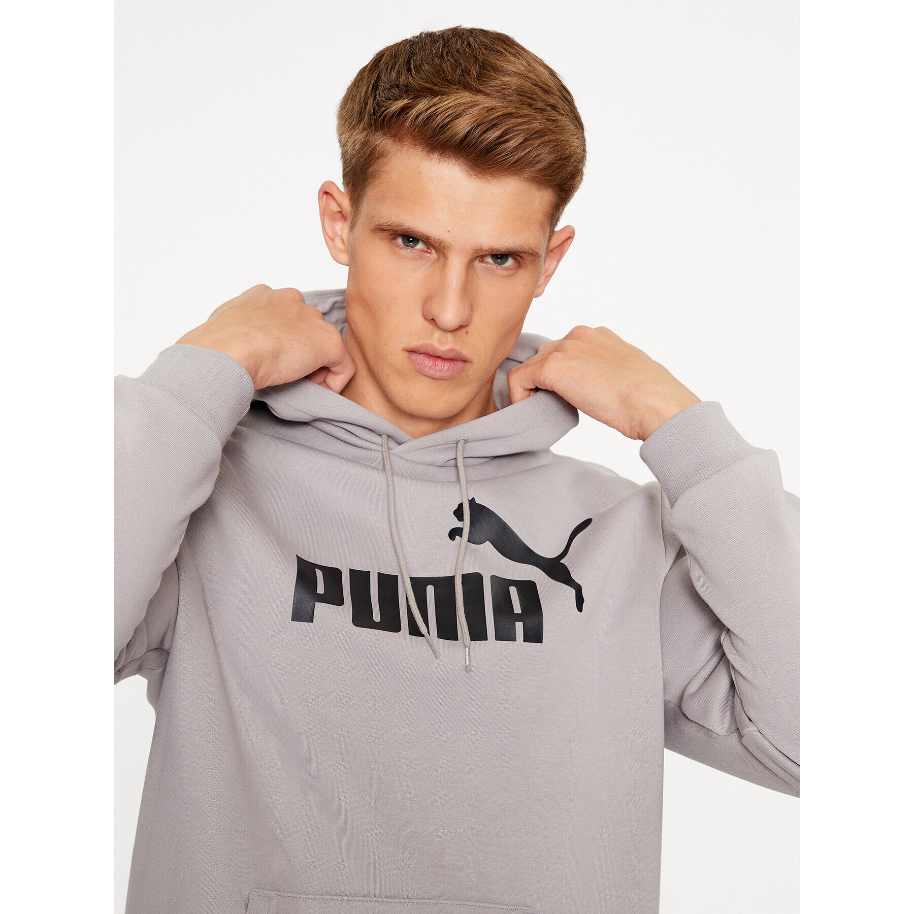 Puma Суитшърт Ess Big Logo 586687 Сив Regular Fit - Pepit.bg