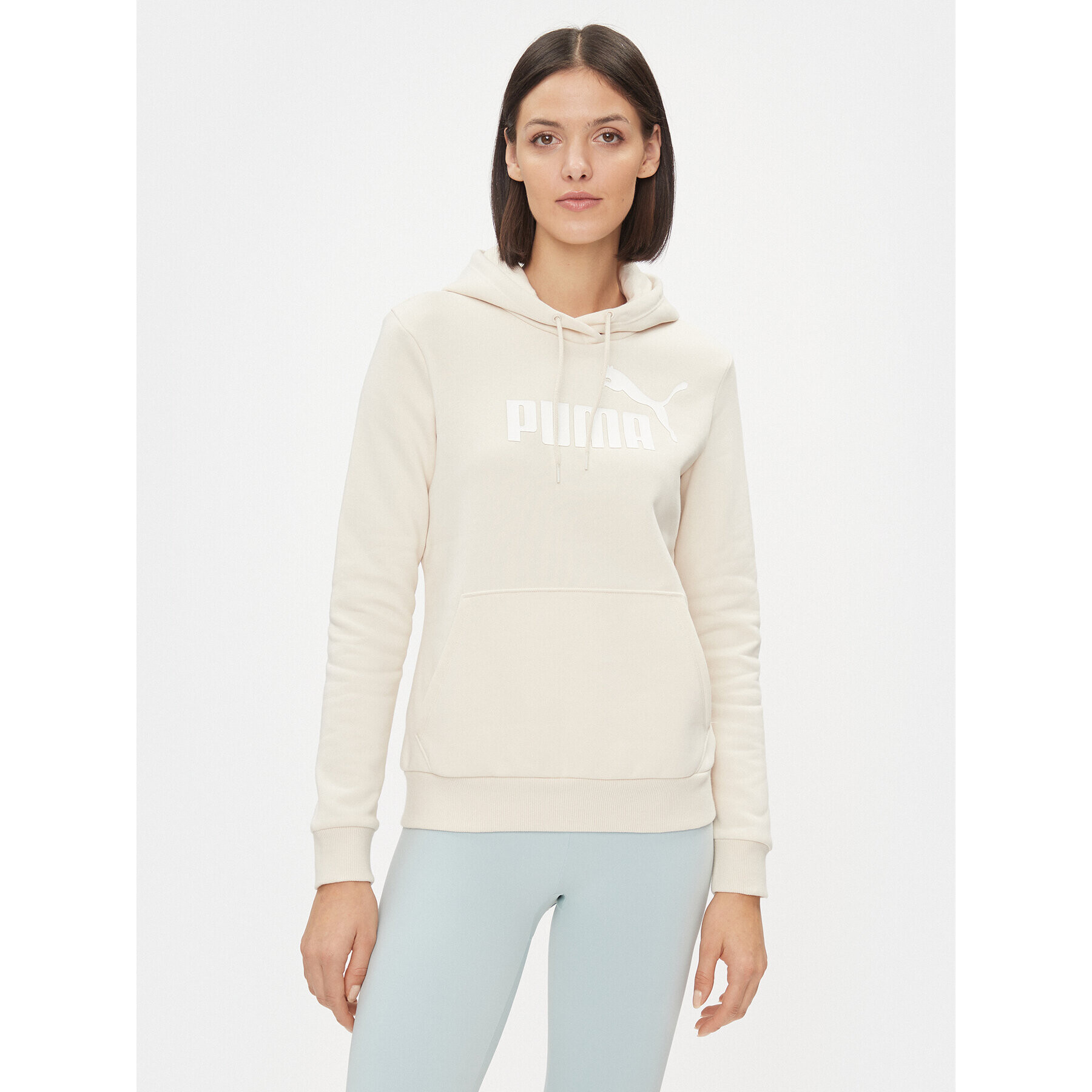 Puma Суитшърт Ess Logo 586789 Екрю Regular Fit - Pepit.bg