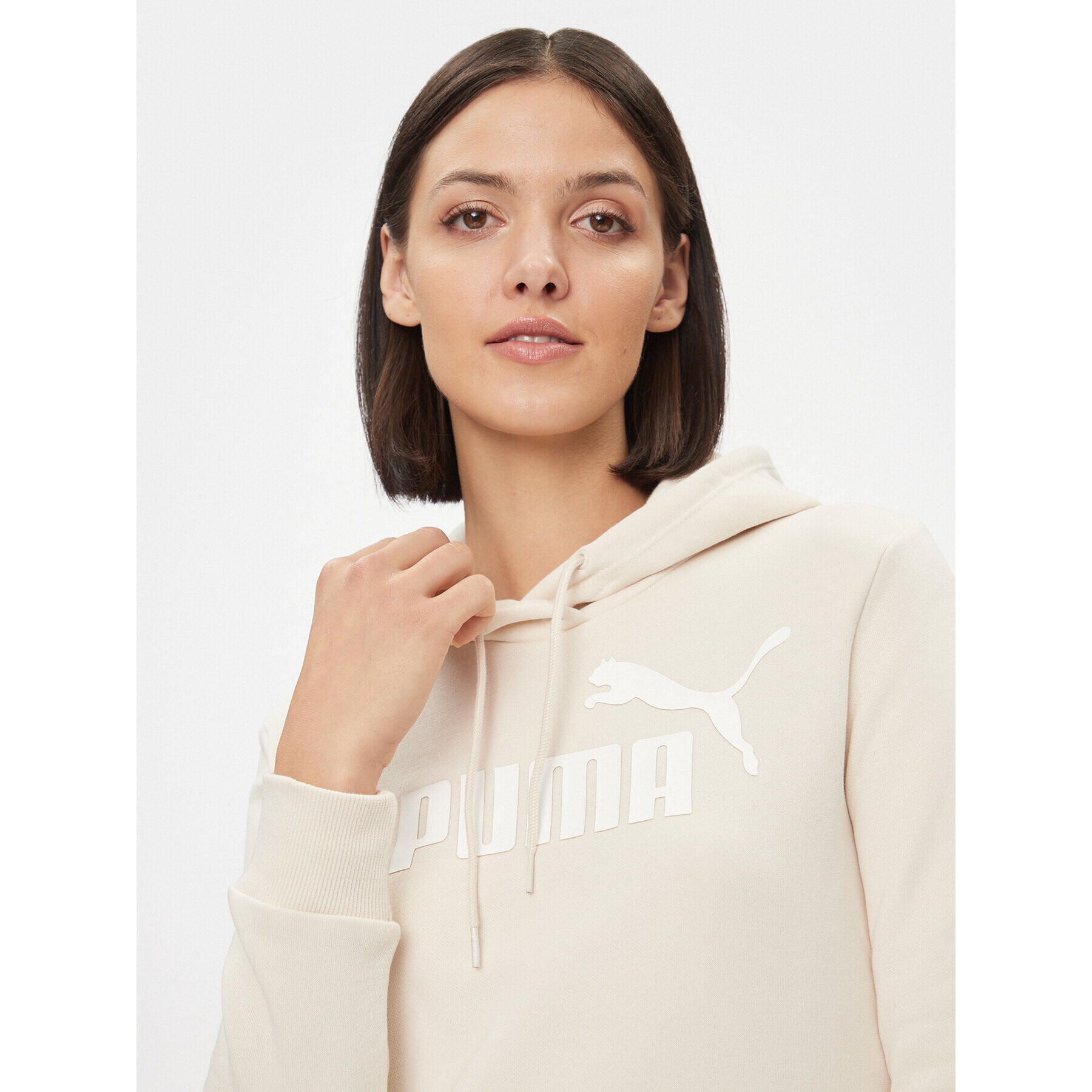 Puma Суитшърт Ess Logo 586789 Екрю Regular Fit - Pepit.bg