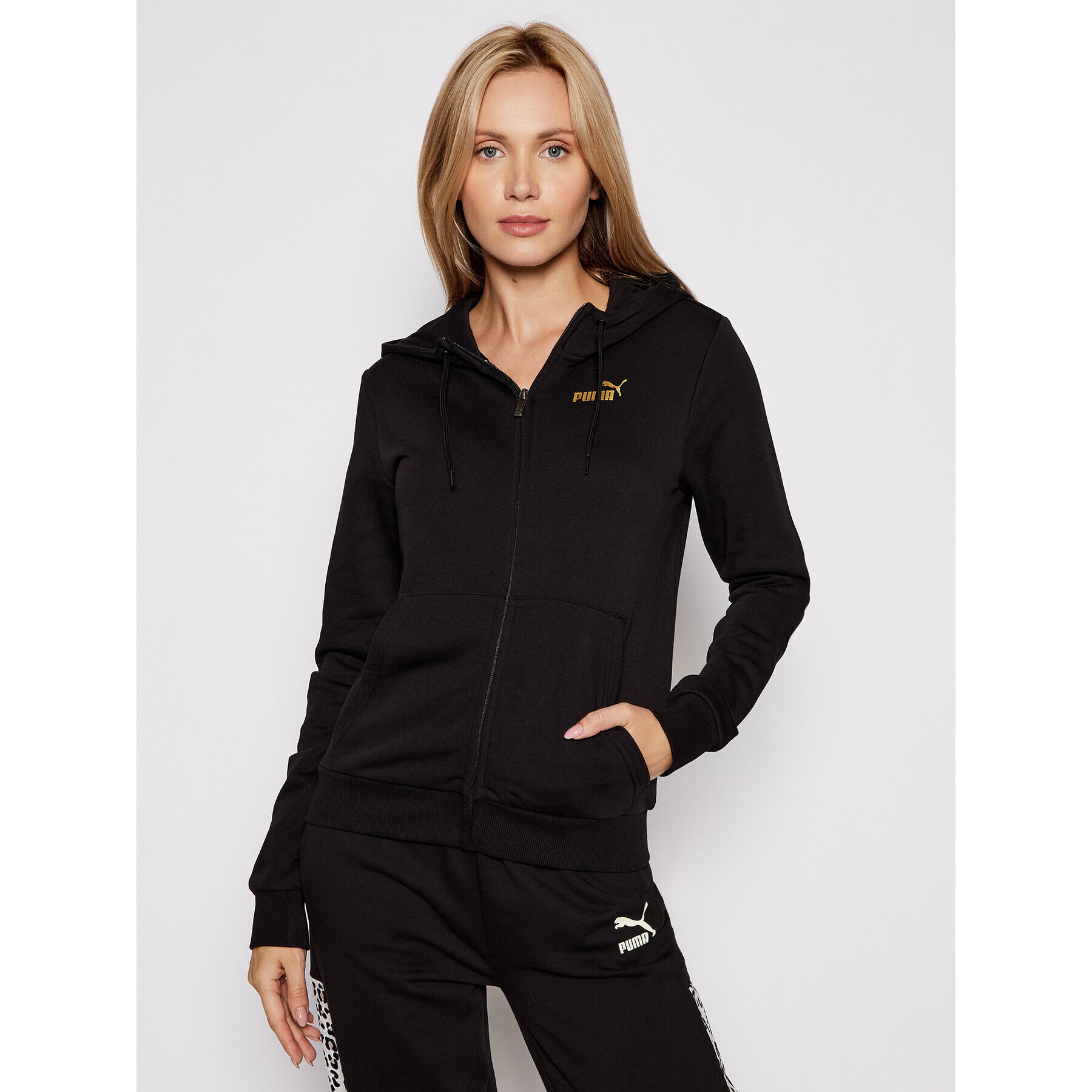 Puma Суитшърт Ess + Metallic 583650 Черен Regular Fit - Pepit.bg