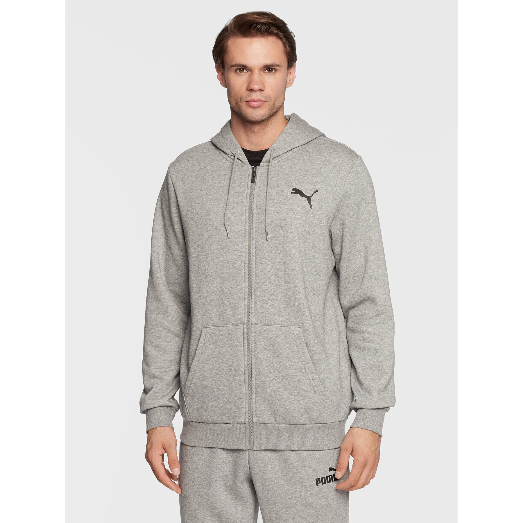 Puma Суитшърт Essentials Small Logo 586702 Сив Regular Fit - Pepit.bg