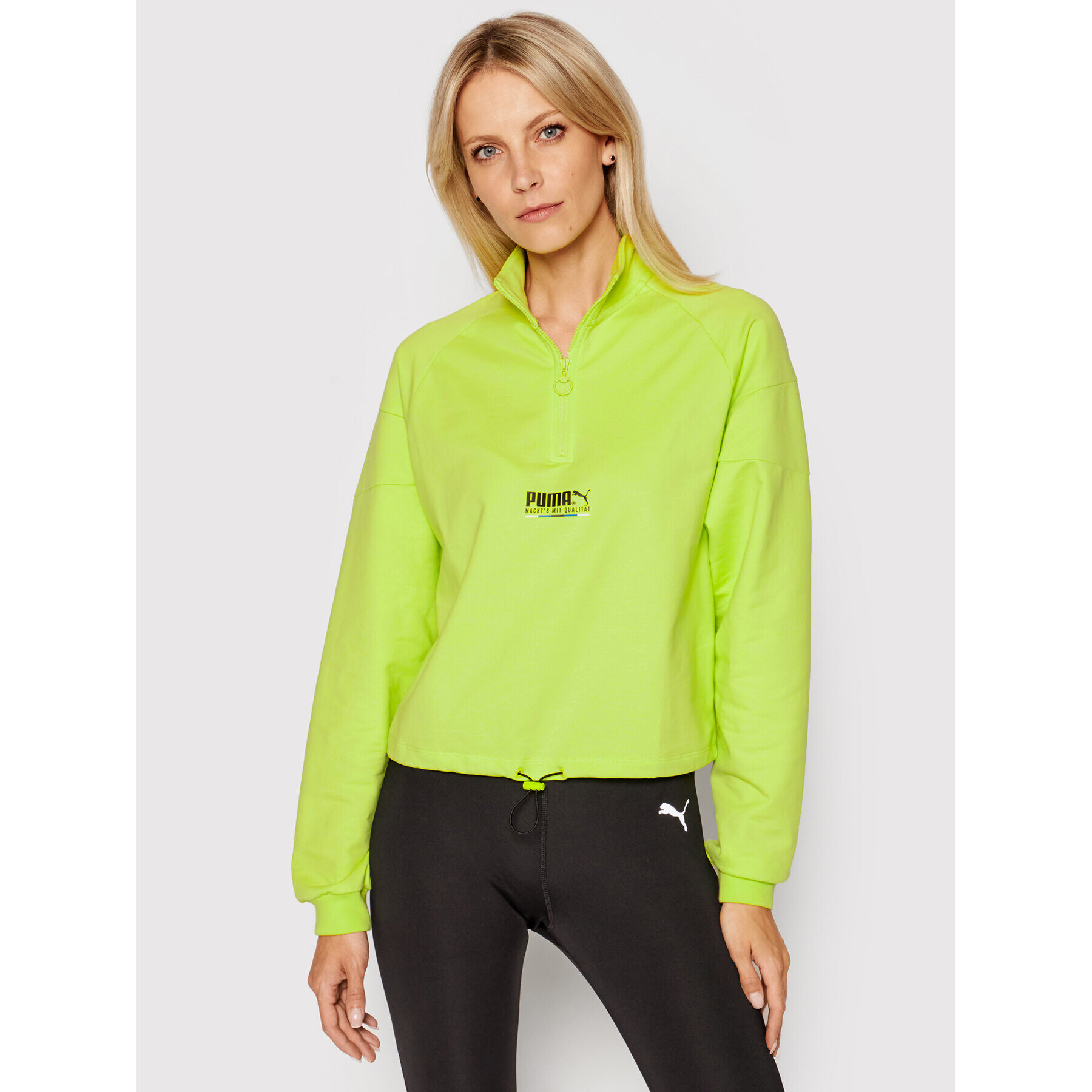 Puma Суитшърт Half Zip 597748 Зелен Regular Fit - Pepit.bg