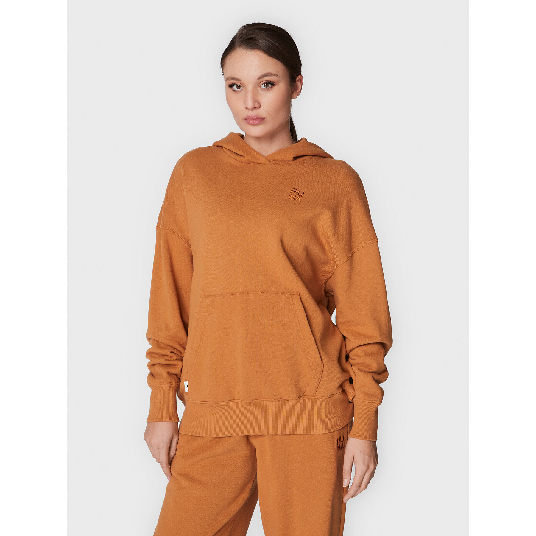 Puma Суитшърт Infuse 535643 Кафяв Oversize - Pepit.bg